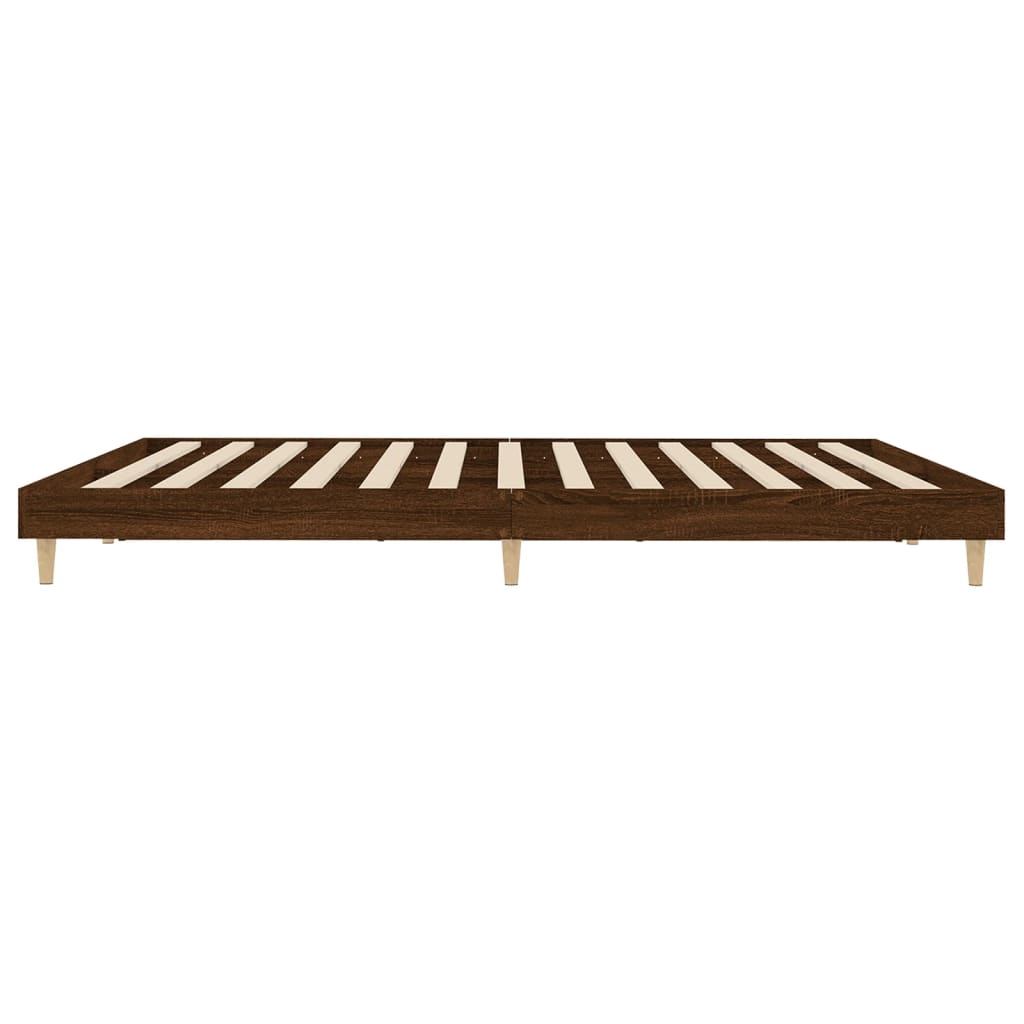 vidaXL Bed Frame without Mattress Brown Oak 180x200 cm Super King Engineered Wood