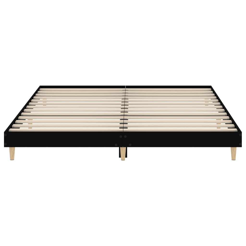 vidaXL Bed Frame without Mattress Black 160x200 cm Engineered Wood