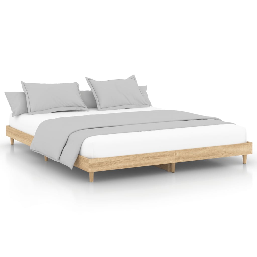 vidaXL Bed Frame without Mattress Sonoma Oak 160x200 cm Engineered Wood