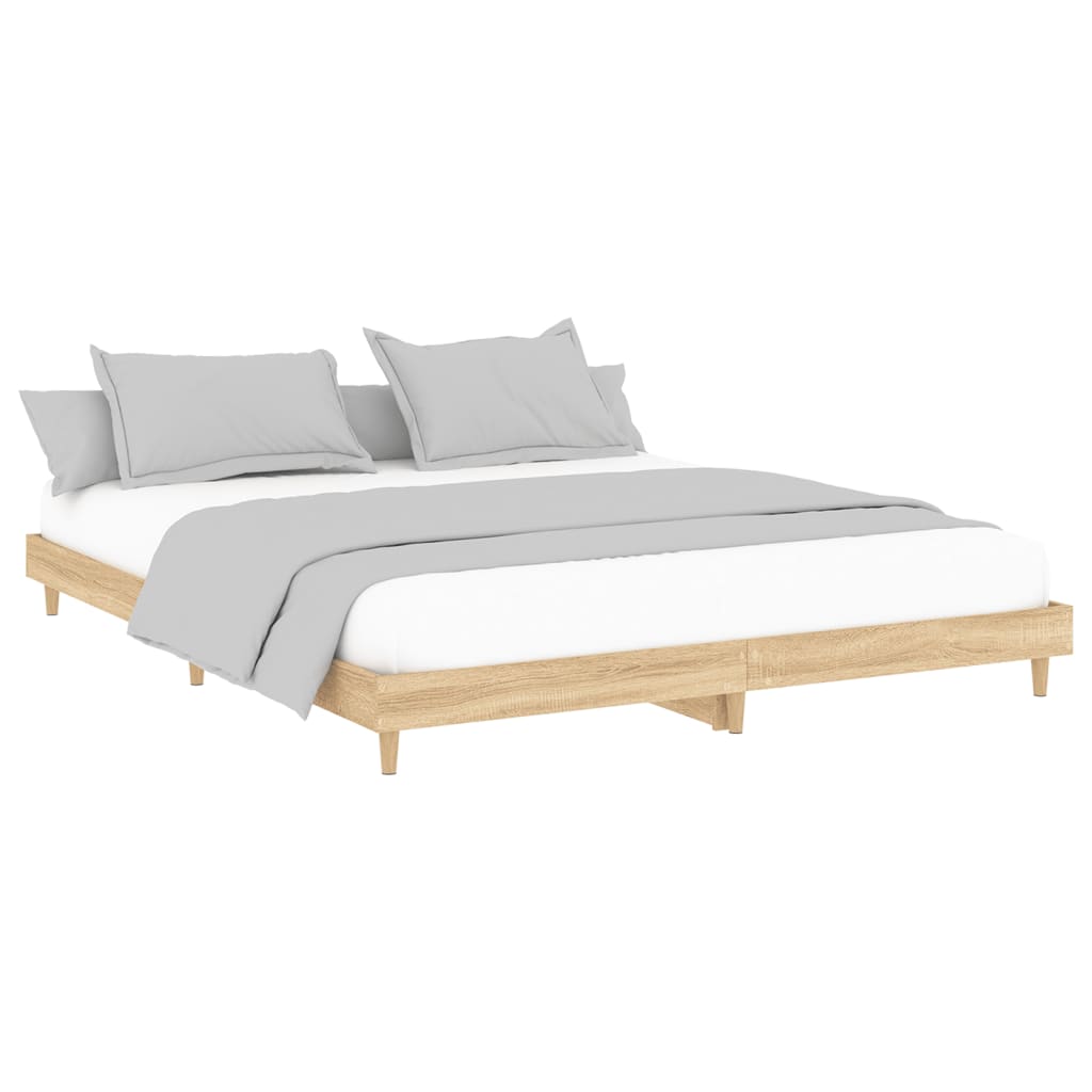 vidaXL Bed Frame without Mattress Sonoma Oak 160x200 cm Engineered Wood