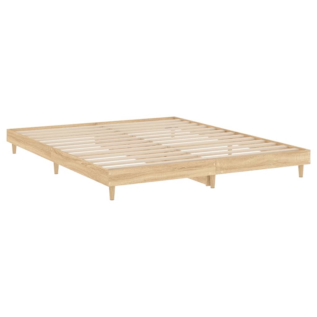 vidaXL Bed Frame without Mattress Sonoma Oak 160x200 cm Engineered Wood