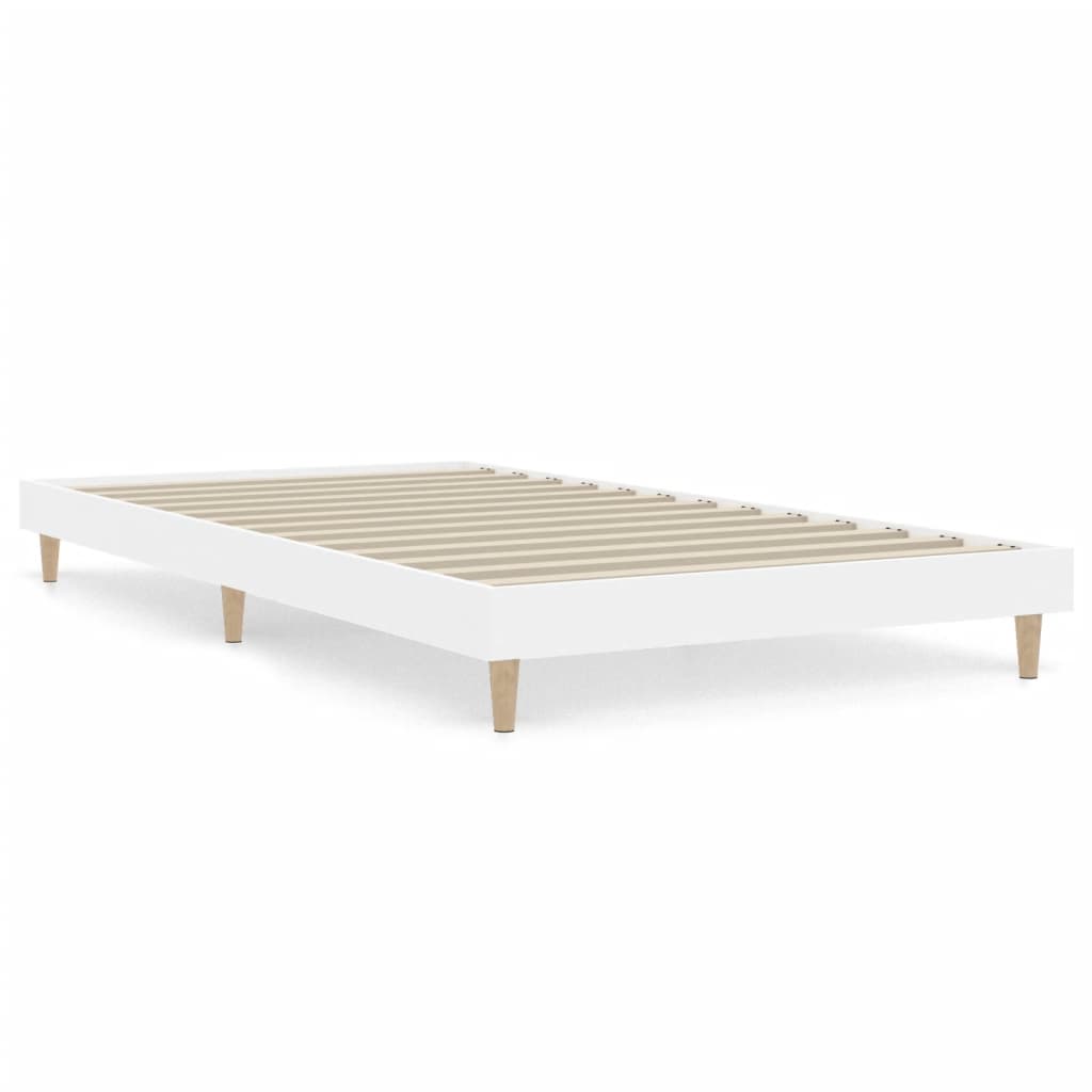 vidaXL Bed Frame without Mattress White 100x200 cm Engineered Wood