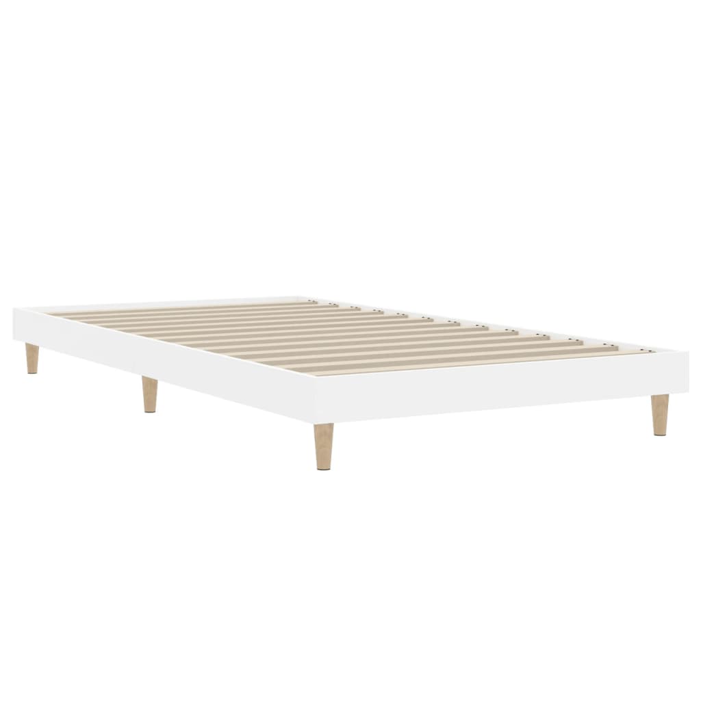 vidaXL Bed Frame without Mattress White 100x200 cm Engineered Wood