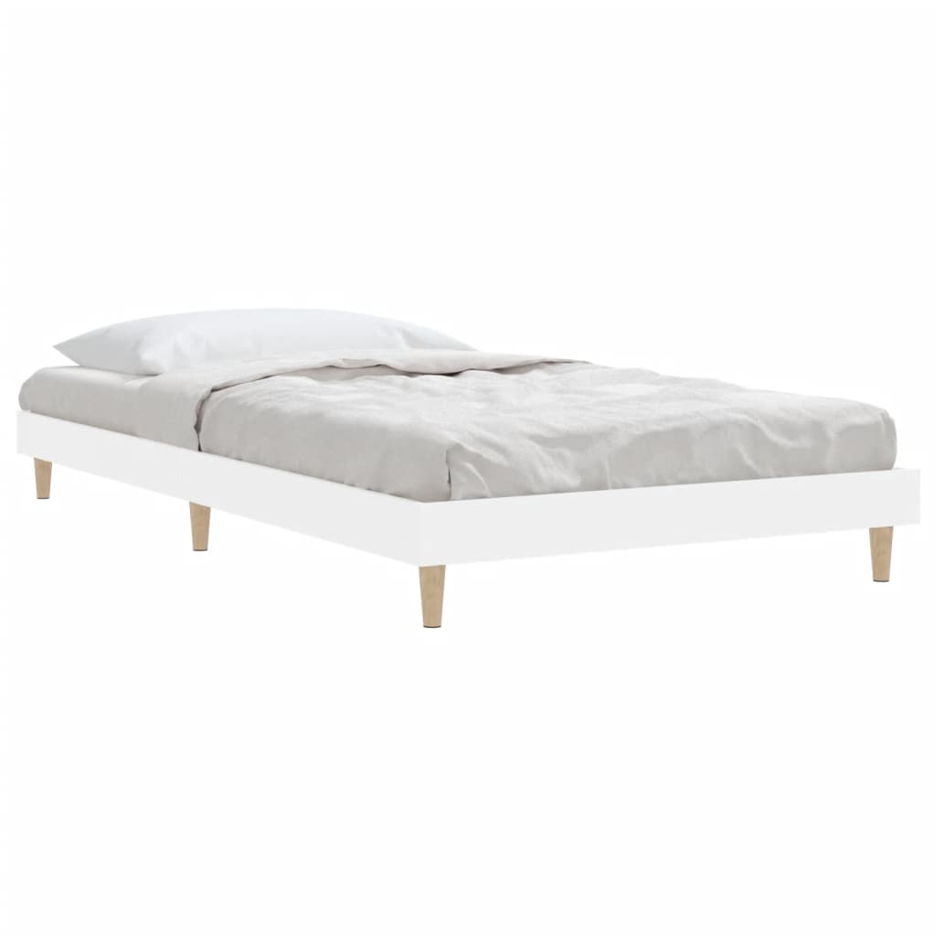 vidaXL Bed Frame without Mattress White 100x200 cm Engineered Wood