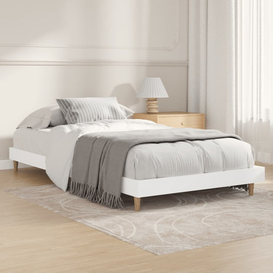 vidaXL Bed Frame without Mattress White 100x200 cm Engineered Wood