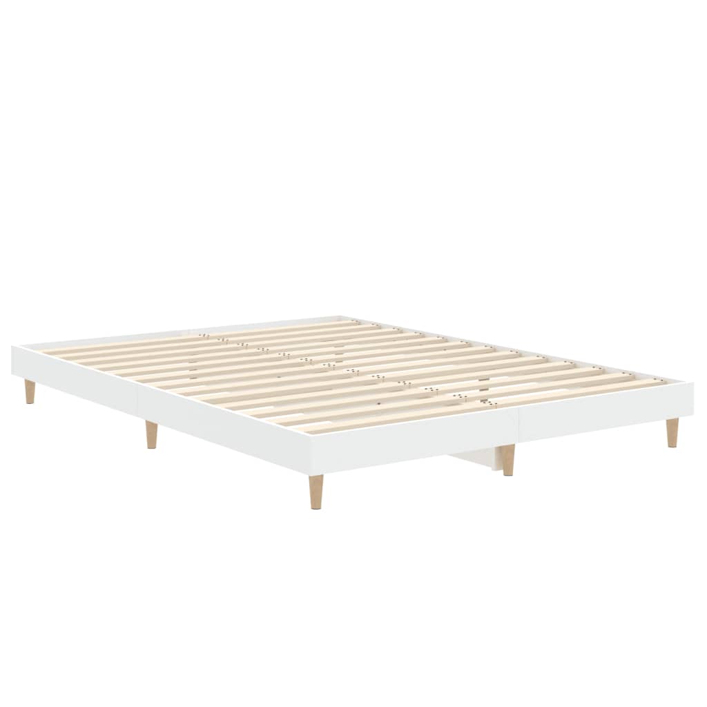 vidaXL Bed Frame without Mattress White 135x190 cm Double Engineered Wood