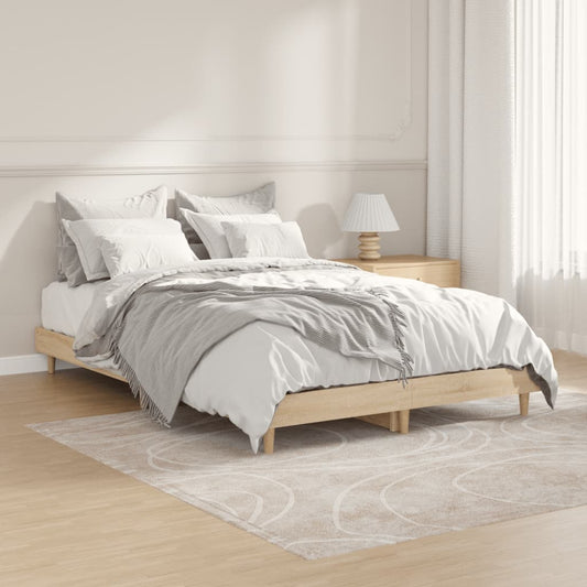 vidaXL Bed Frame without Mattress Sonoma Oak 120x190 cm Small Double Engineered Wood