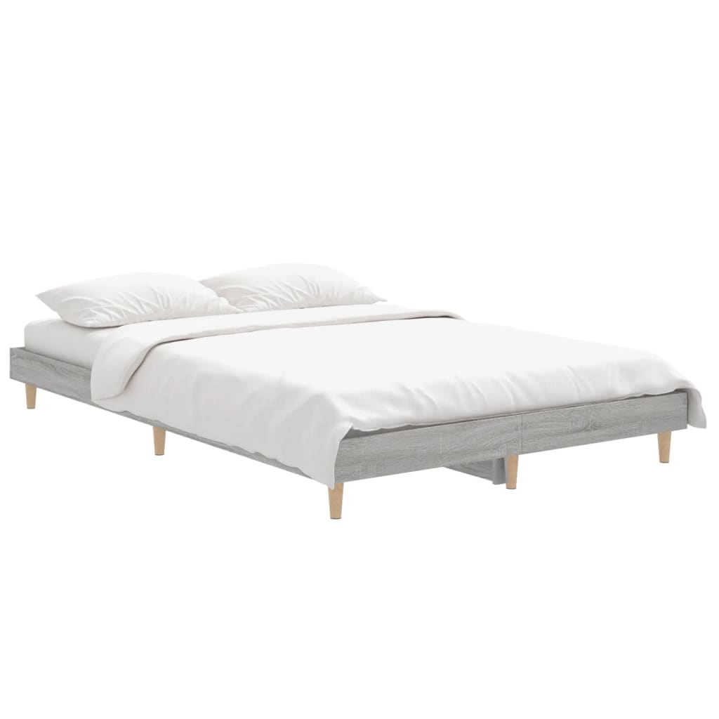 vidaXL Bed Frame without Mattress Grey Sonoma 120x190 cm Small Double Engineered Wood