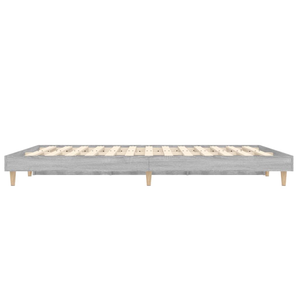 vidaXL Bed Frame without Mattress Grey Sonoma 120x190 cm Small Double Engineered Wood