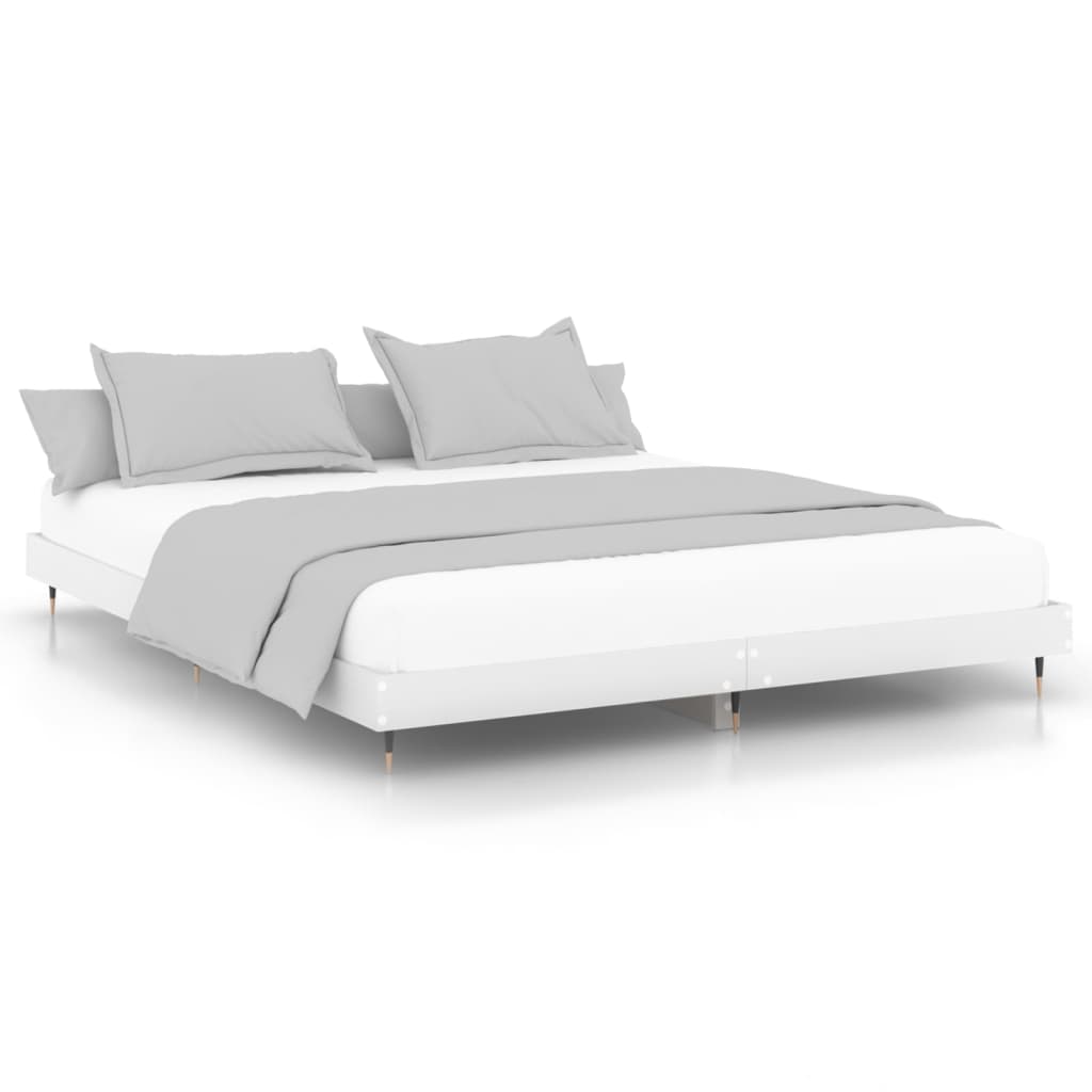 Bed Frame without Mattress White 200x200 cm Engineered Wood