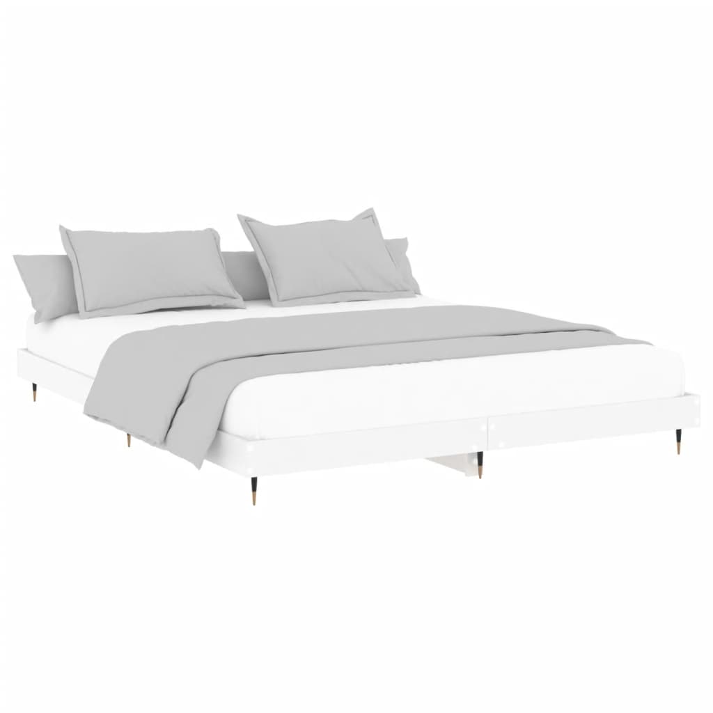 Bed Frame without Mattress White 200x200 cm Engineered Wood