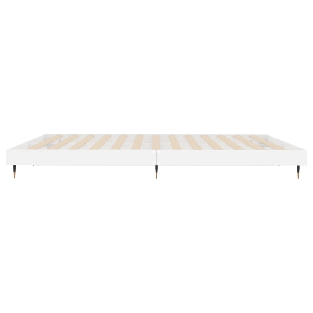 Bed Frame without Mattress High Gloss White 180x200 cm Super King