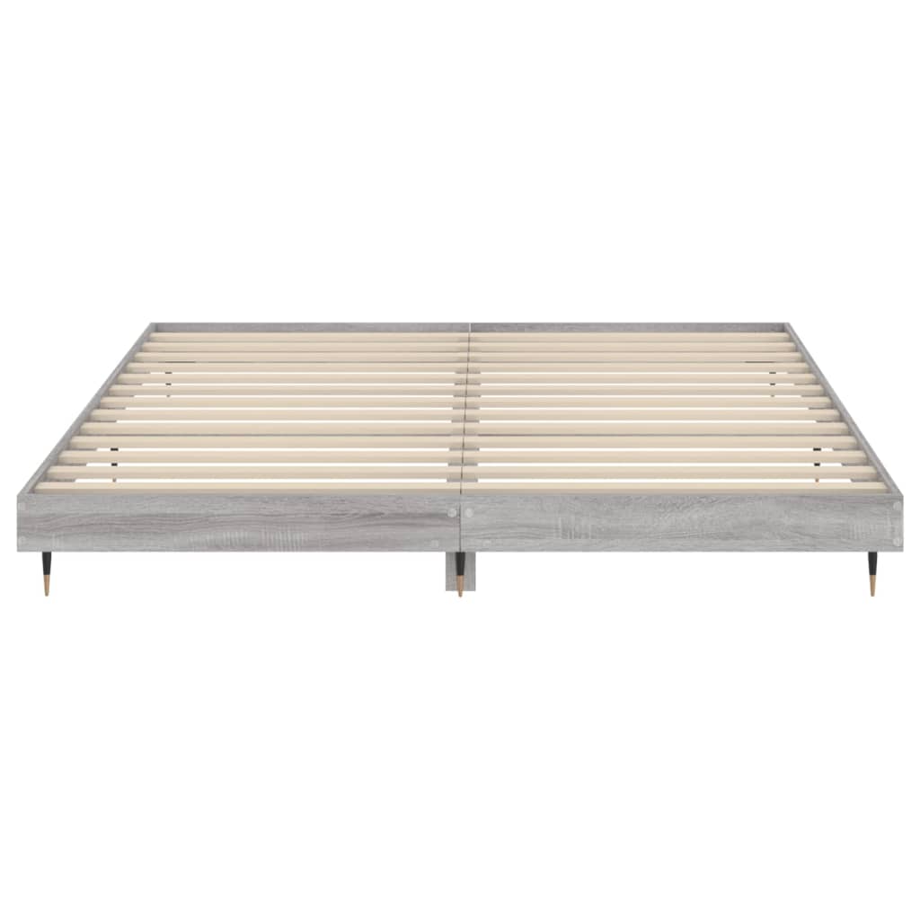 vidaXL Bed Frame without Mattress Grey Sonoma 160x200 cm Engineered Wood