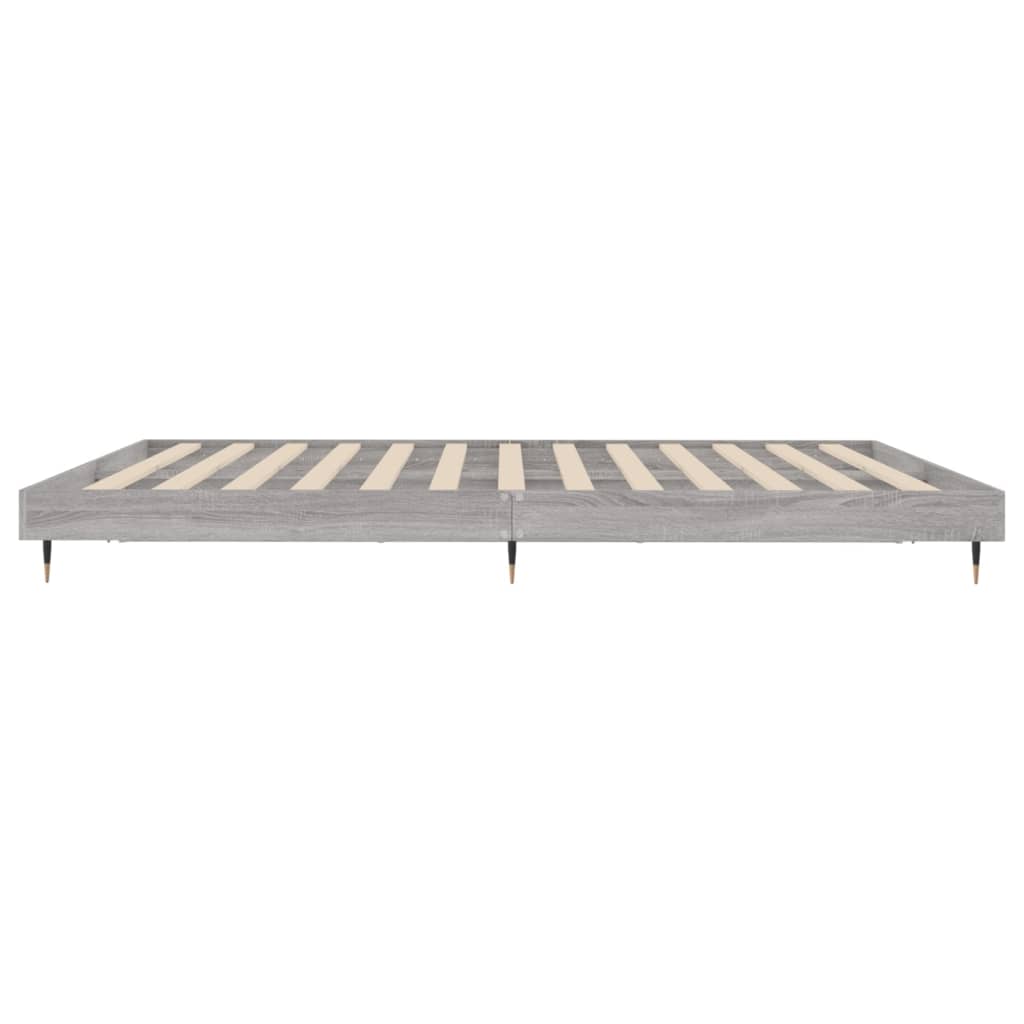 vidaXL Bed Frame without Mattress Grey Sonoma 160x200 cm Engineered Wood