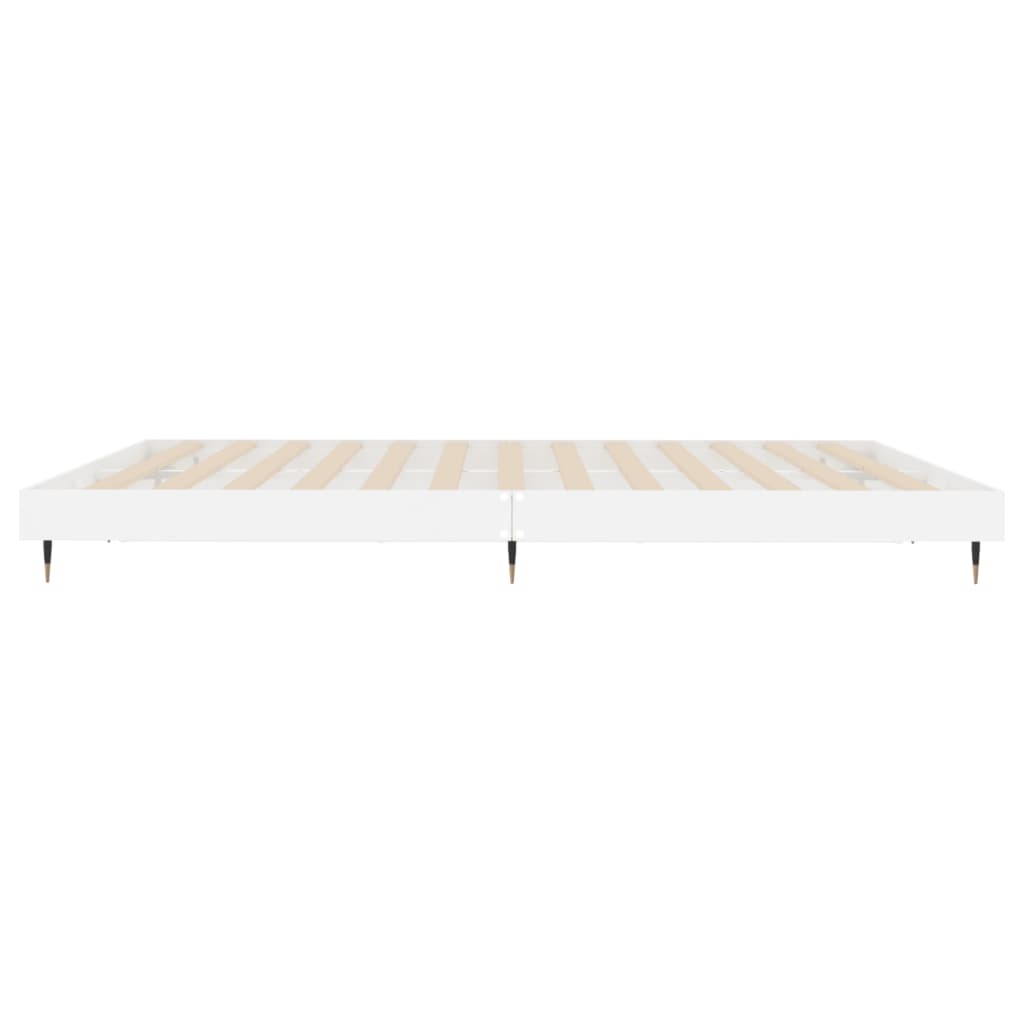 Bed Frame without Mattress High Gloss White 140x200 cm