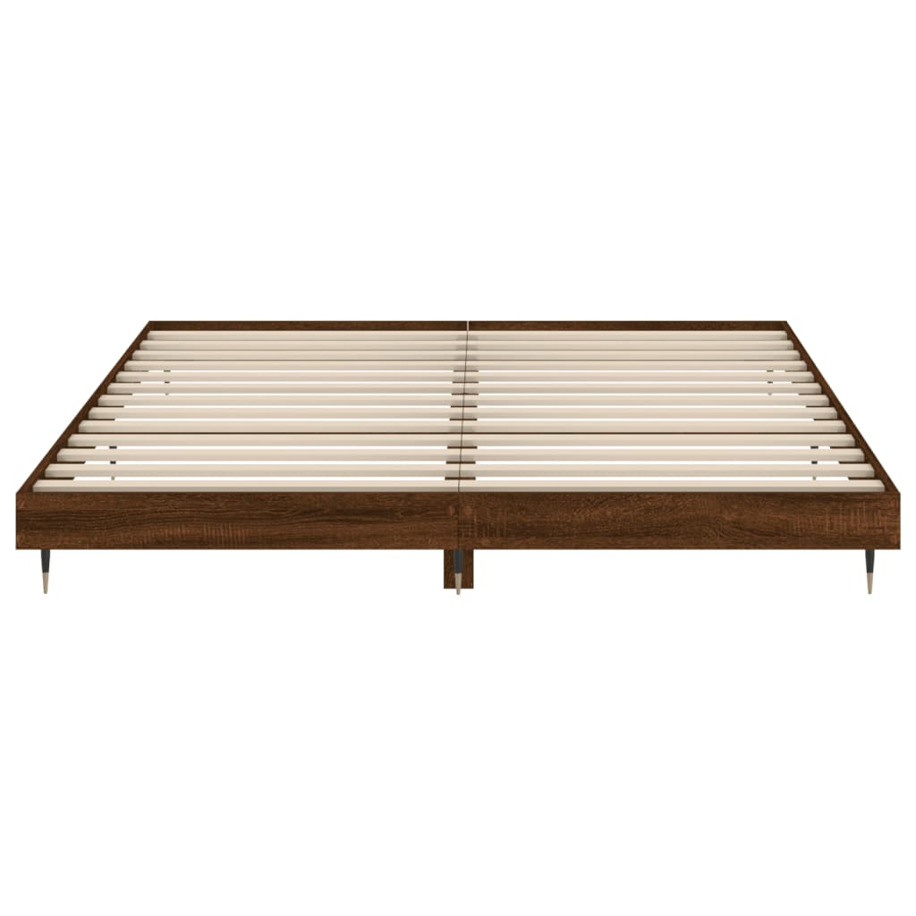 vidaXL Bed Frame without Mattress Brown Oak 140x200 cm Engineered Wood