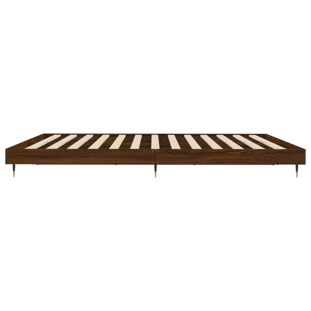 vidaXL Bed Frame without Mattress Brown Oak 140x200 cm Engineered Wood