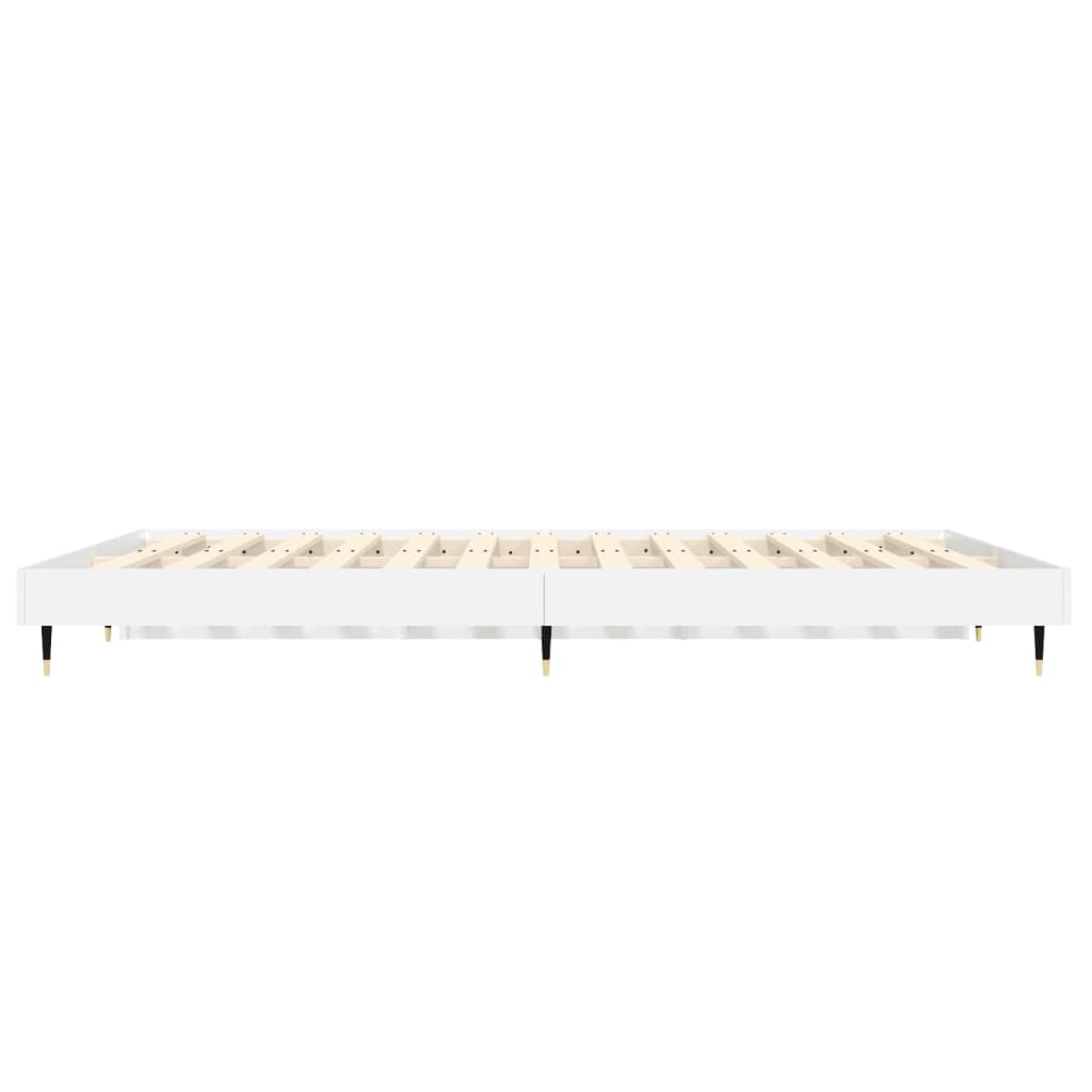 vidaXL Bed Frame without Mattress High Gloss White 120x190 cm Small Double