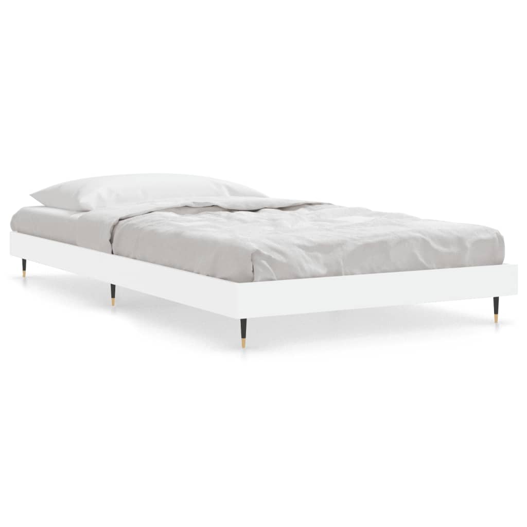 vidaXL Bed Frame without Mattress White 90x190 cm Single Engineered Wood