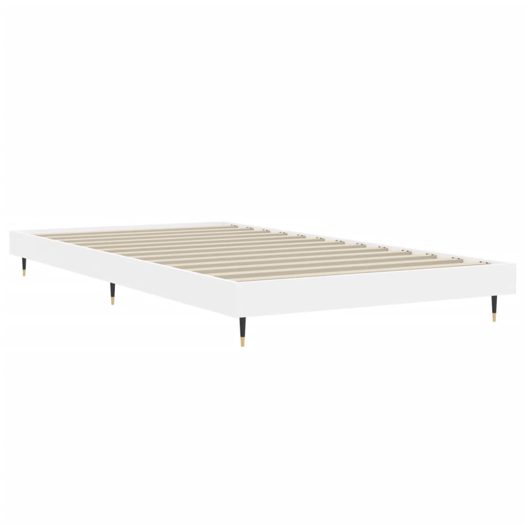 vidaXL Bed Frame without Mattress White 90x190 cm Single Engineered Wood