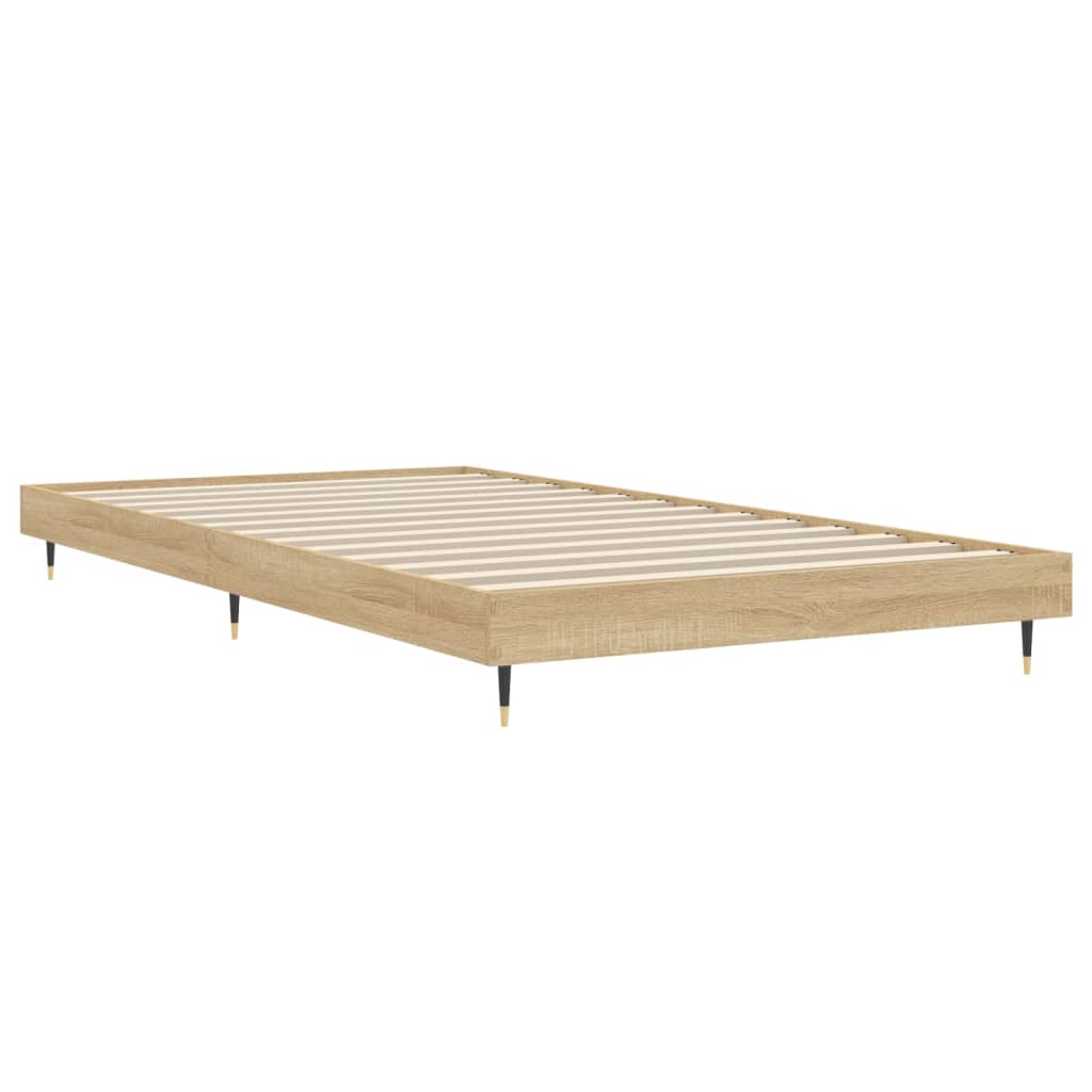 vidaXL Bed Frame without Mattress Sonoma Oak 90x190 cm Single Engineered Wood