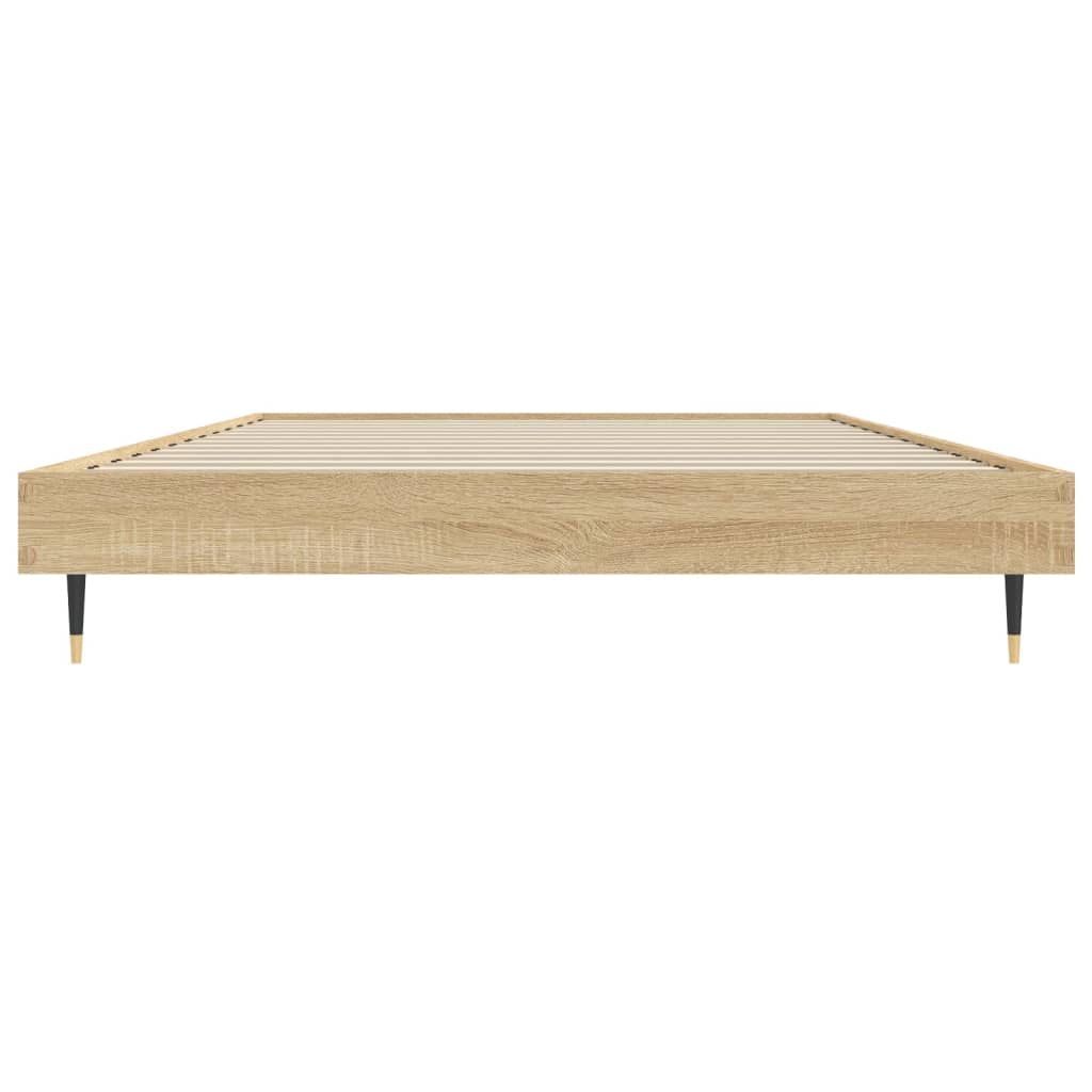 vidaXL Bed Frame without Mattress Sonoma Oak 90x190 cm Single Engineered Wood