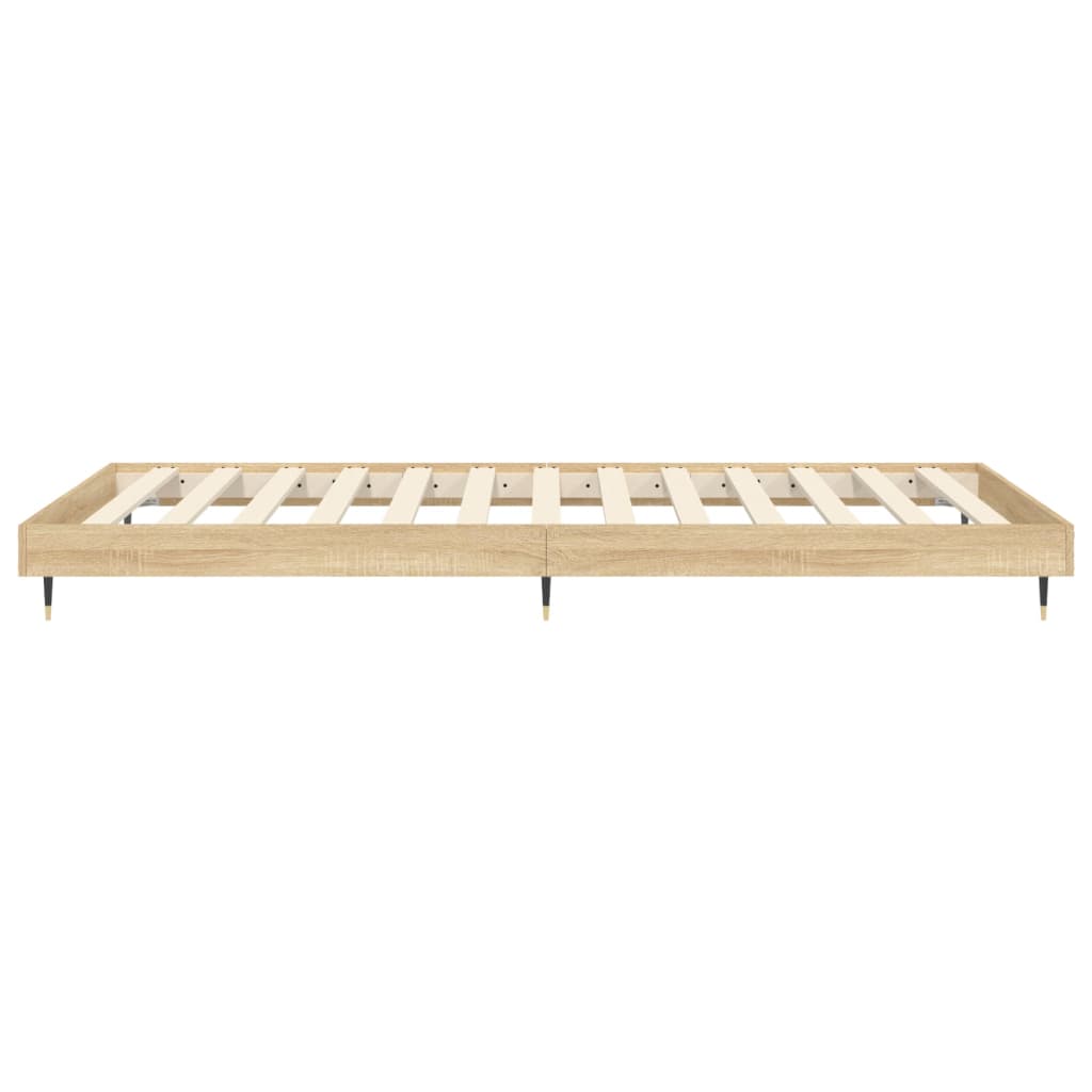 vidaXL Bed Frame without Mattress Sonoma Oak 90x190 cm Single Engineered Wood