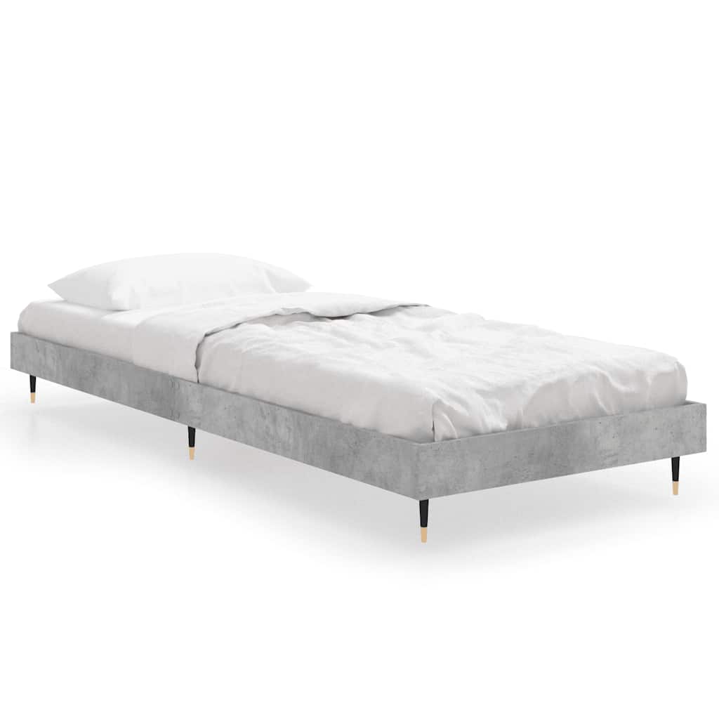 Bed Frame without Mattress Concrete Grey 75x190 cm Small Single