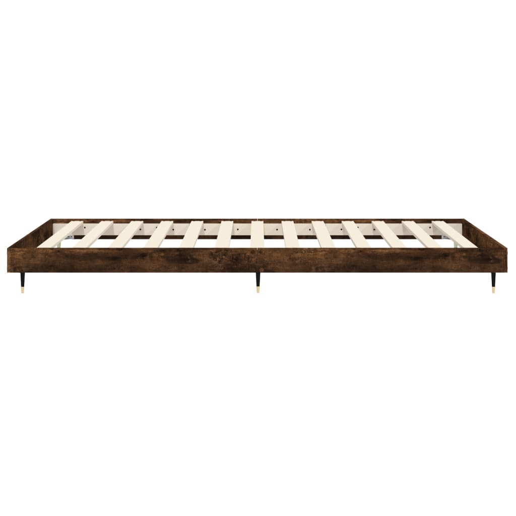 vidaXL Bed Frame without Mattress Smoked Oak 75x190 cm Small Single Engineered Wood