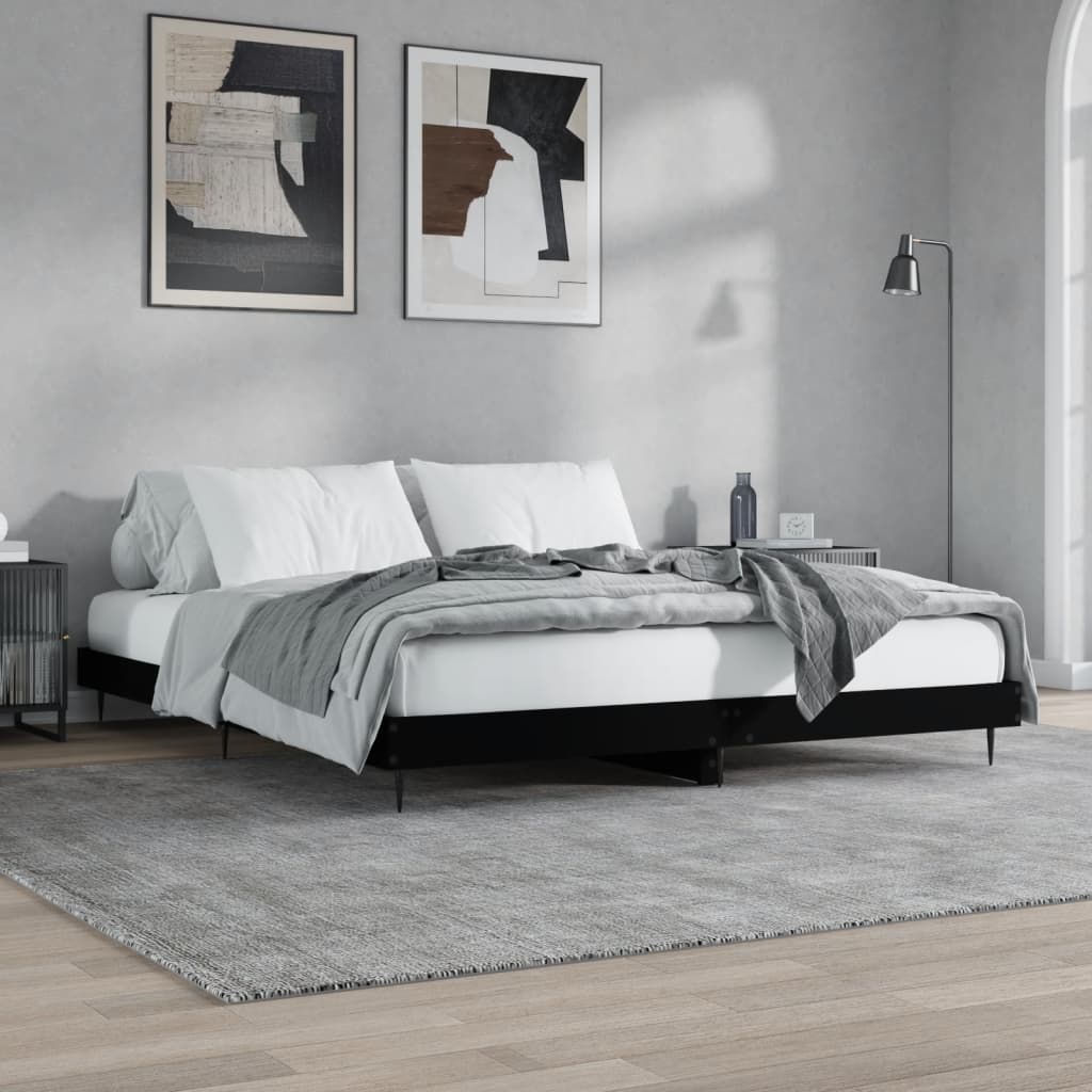 Bedframe Zwart 200x200 cm Engineered Wood