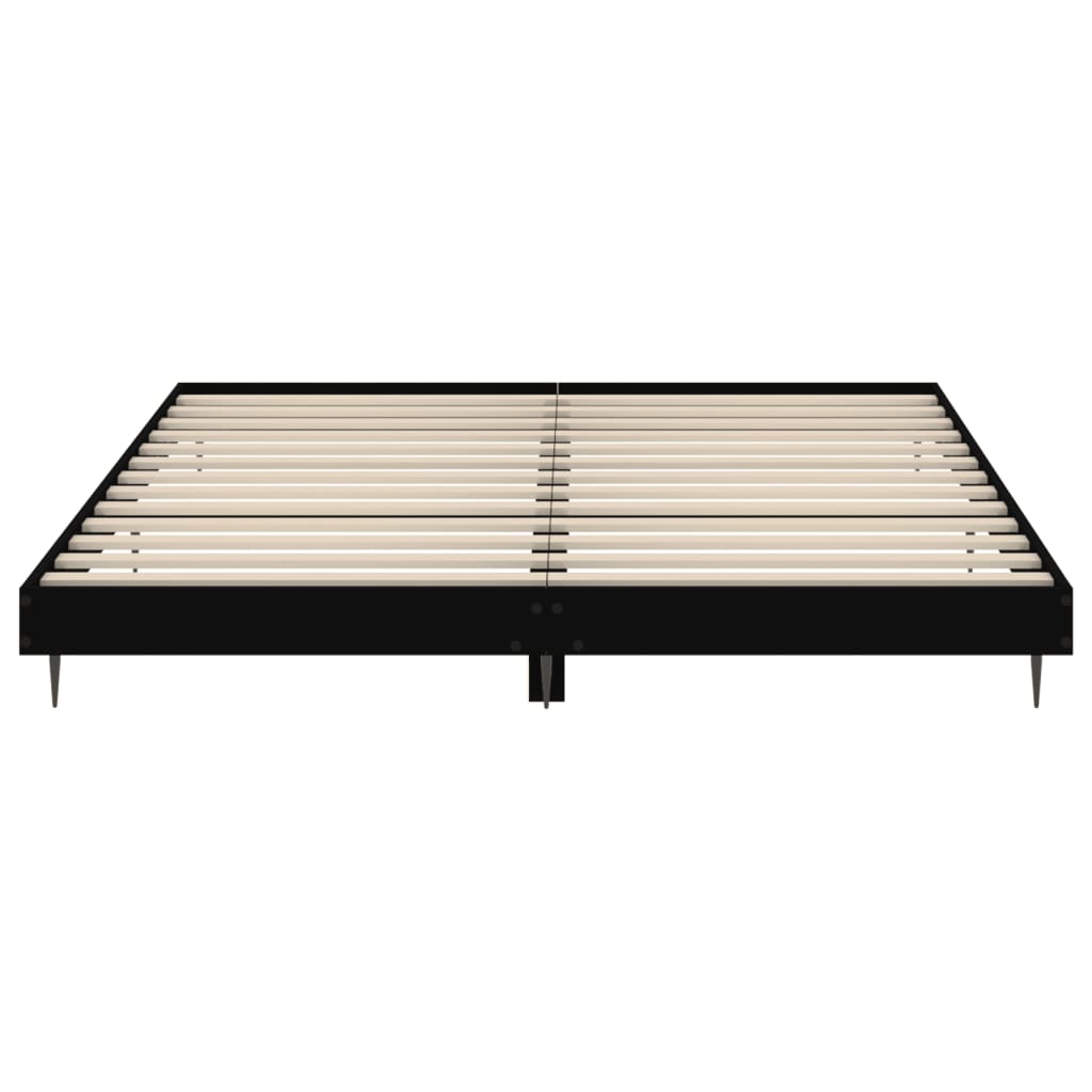 vidaXL Bed Frame without Mattress Black 200x200 cm Engineered Wood