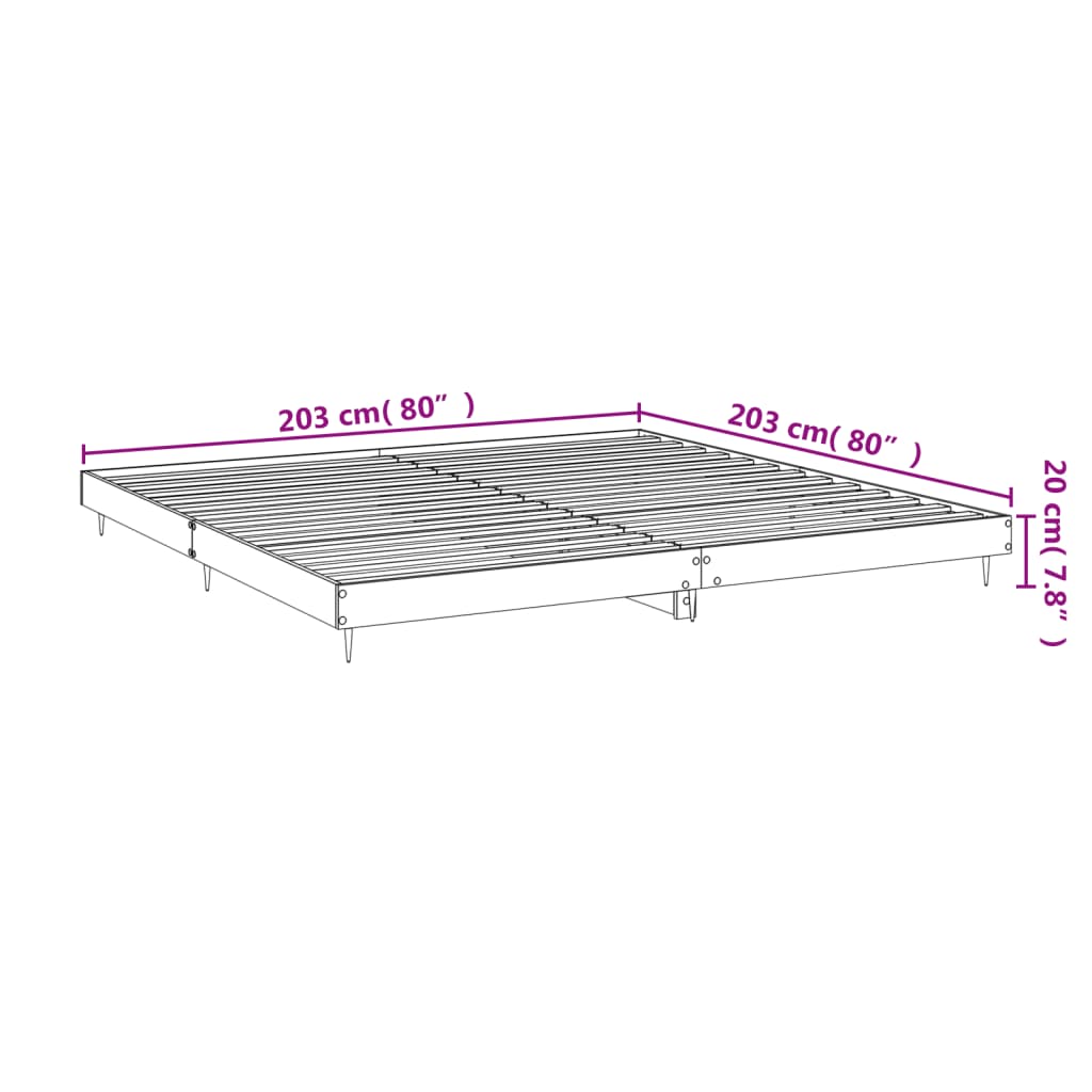 Bedframe Zwart 200x200 cm Engineered Wood