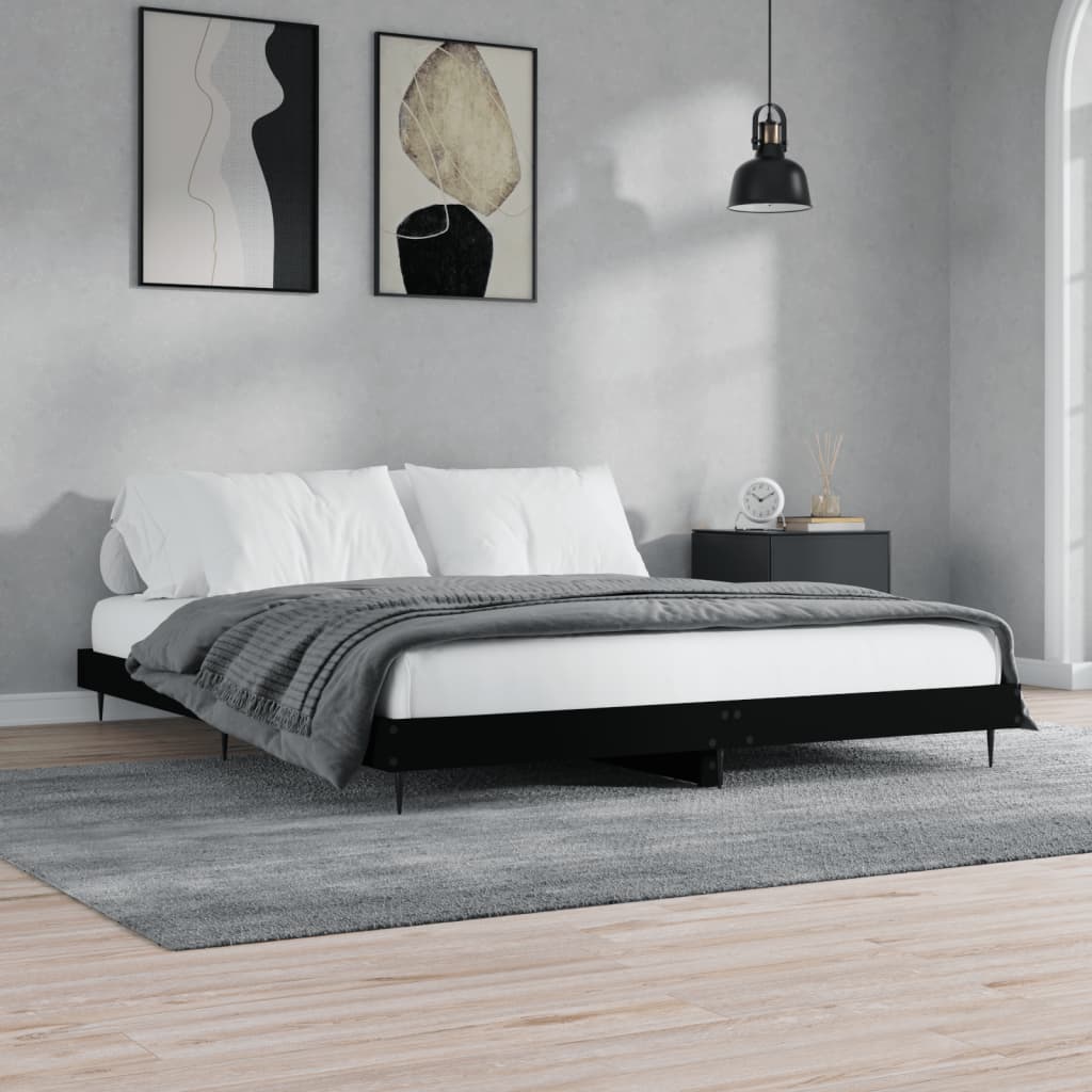 Bedframe Zwart 200x200 cm Engineered Wood