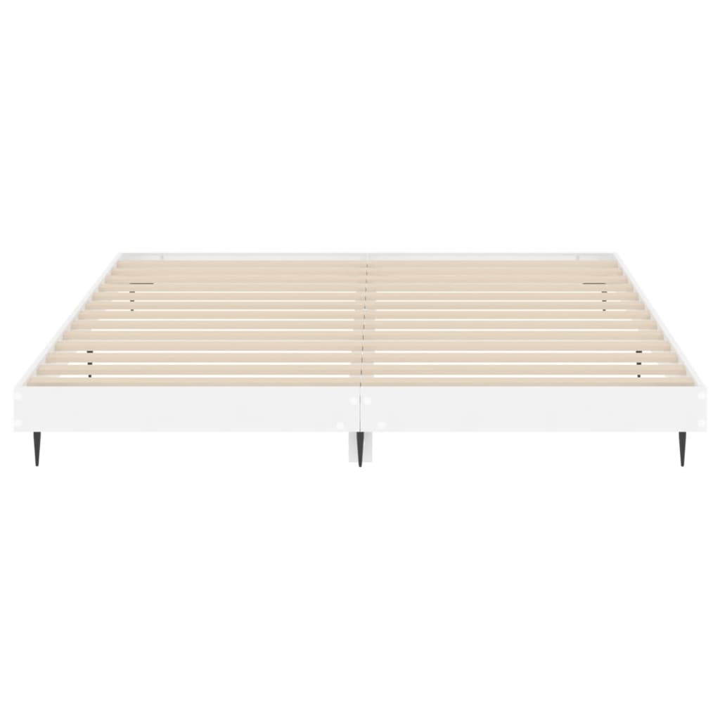 Bed Frame without Mattress High Gloss White 200x200 cm