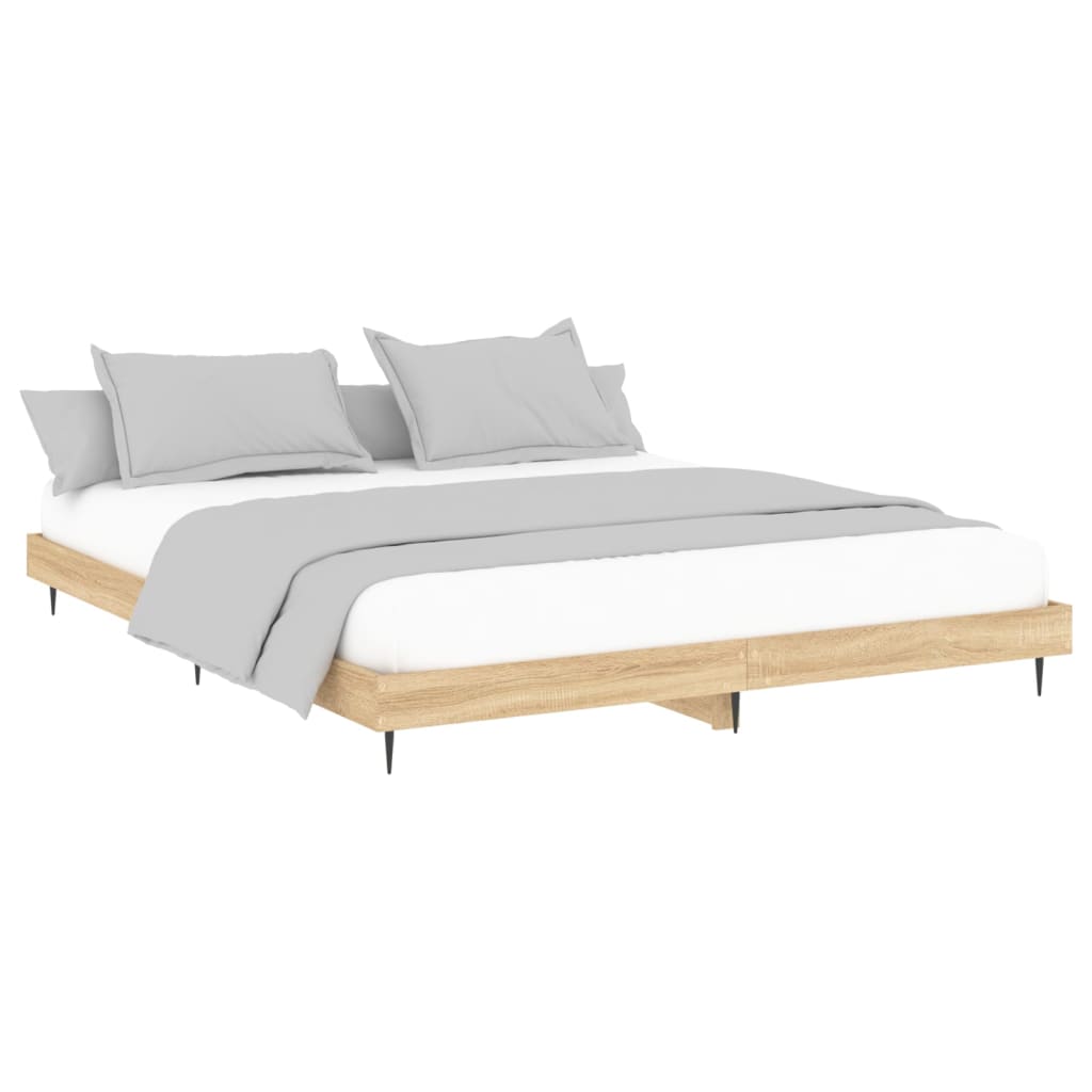 Bedframe Sonoma Eiken 200x200 cm Engineered Wood