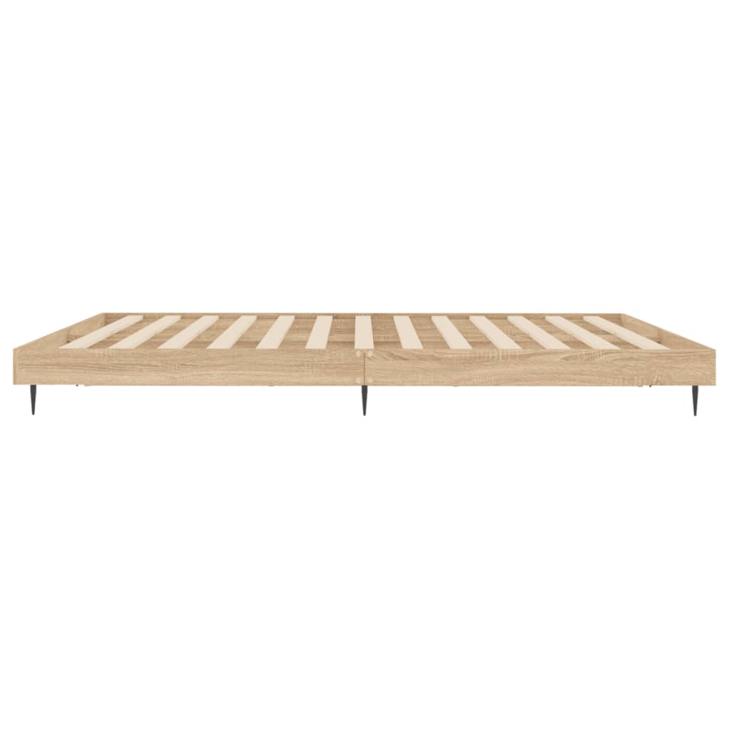 Bed Frame without Mattress Sonoma Oak 200x200 cm Engineered Wood