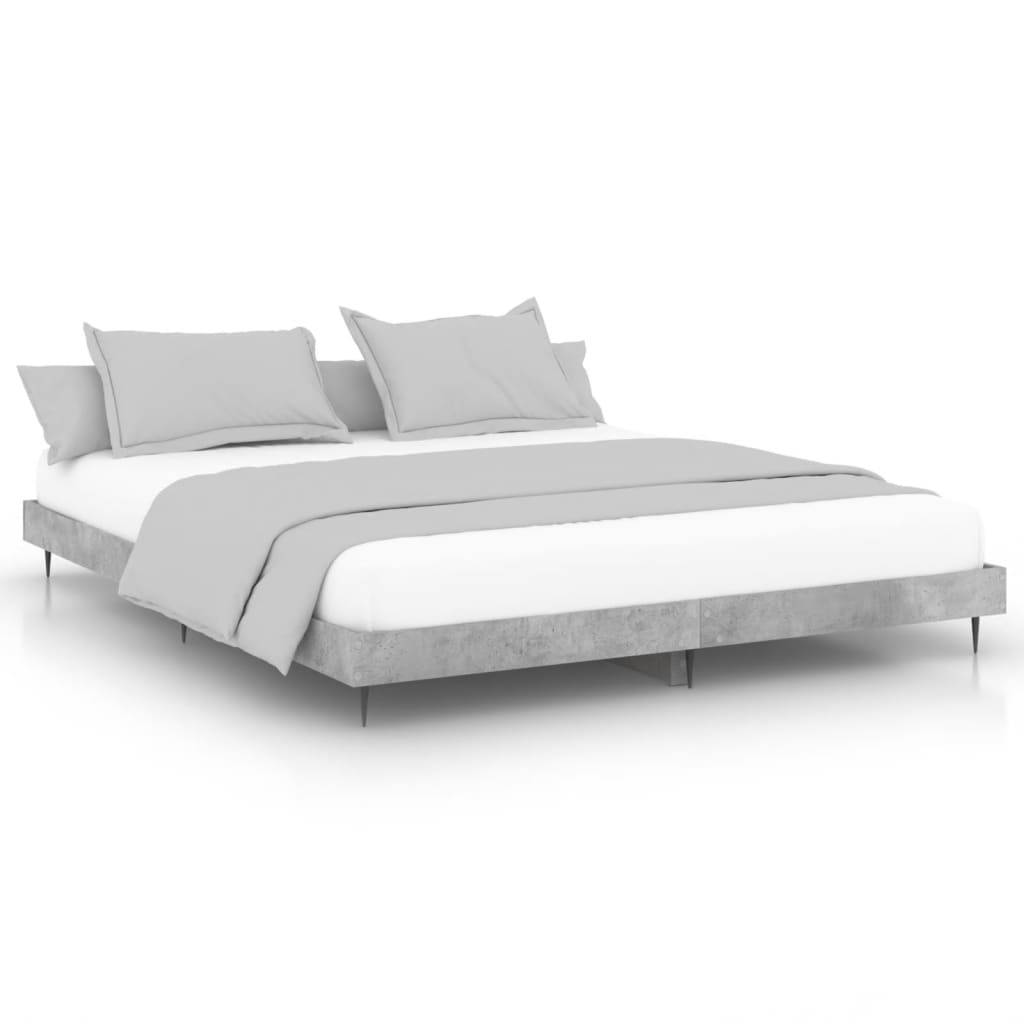 Bed Frame without Mattress Concrete Grey 200x200 cm