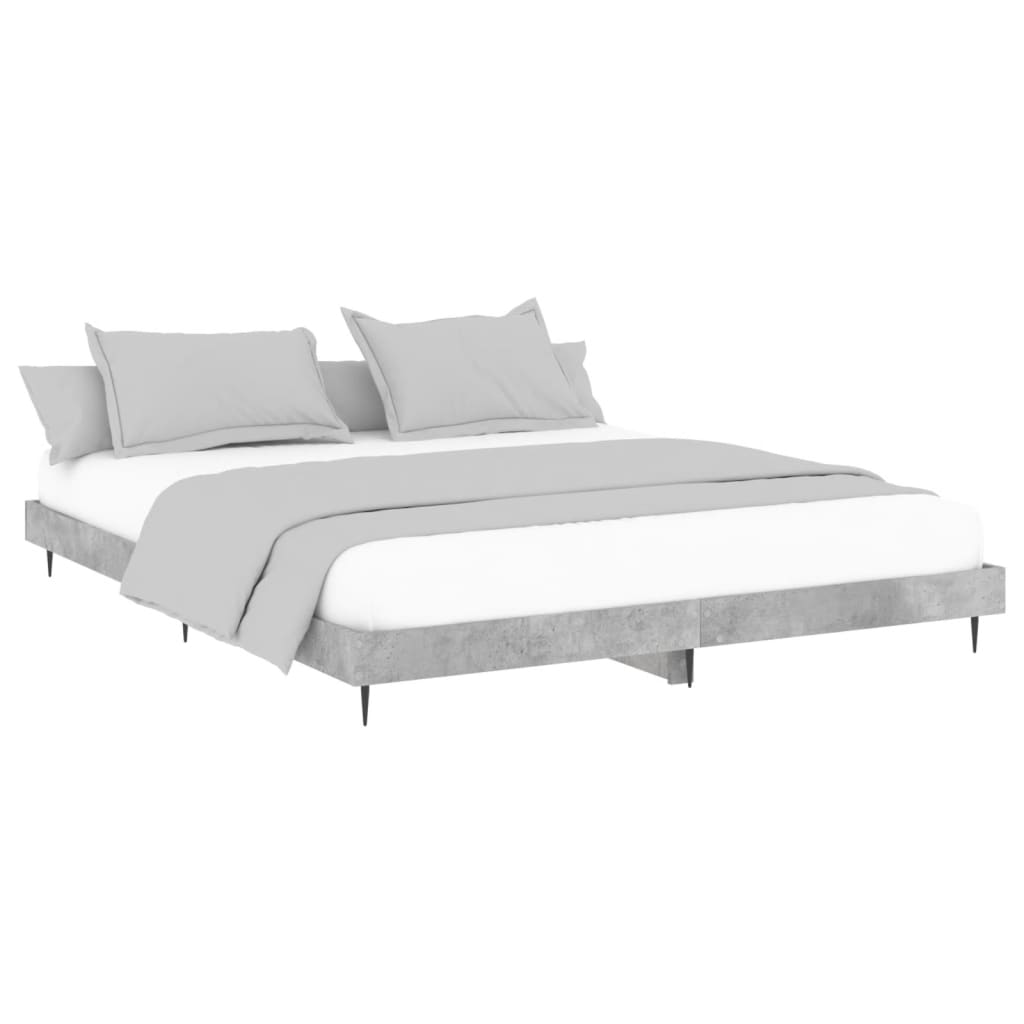 Bed Frame without Mattress Concrete Grey 200x200 cm