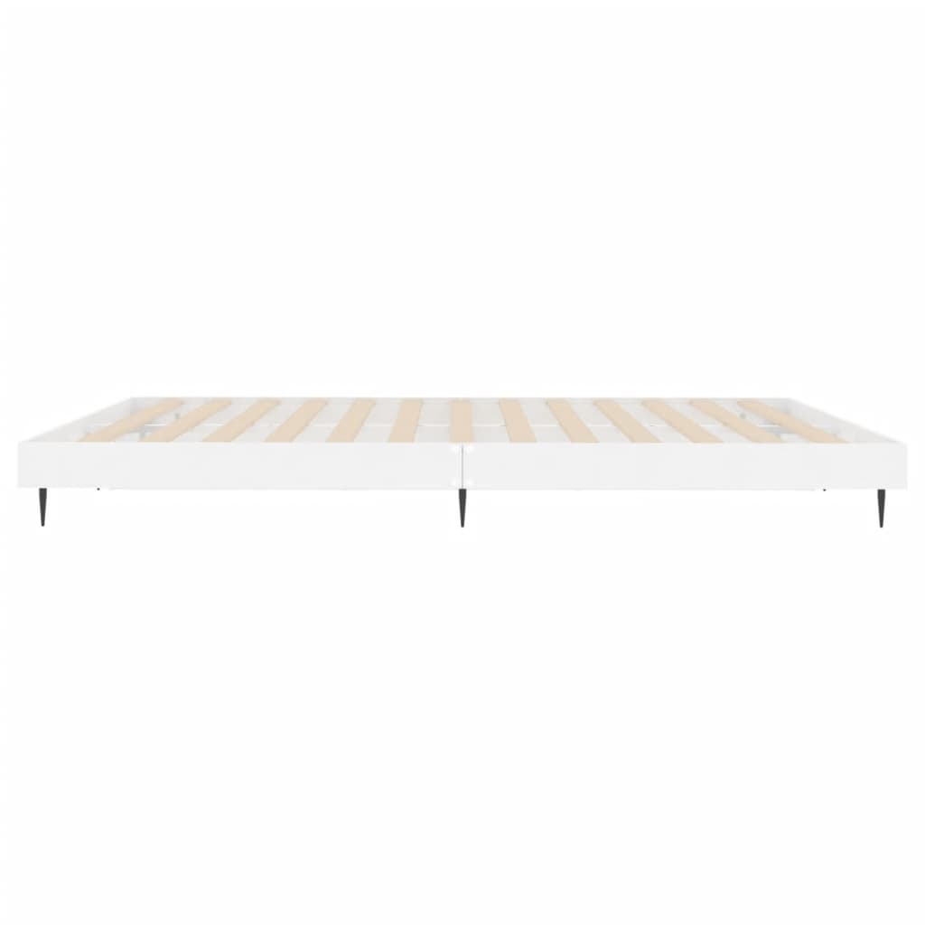 Bed Frame without Mattress High Gloss White 180x200 cm Super King