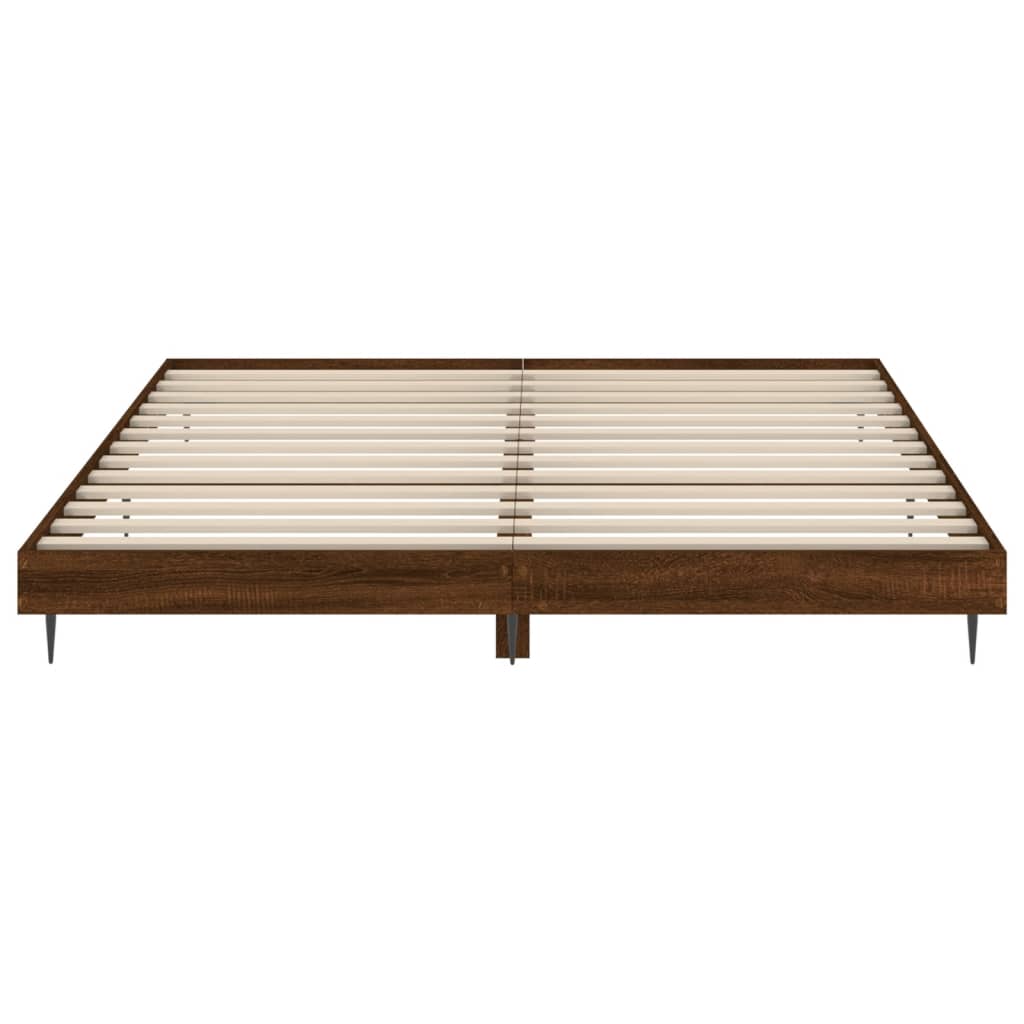 vidaXL Bed Frame without Mattress Brown Oak 180x200 cm Super King Engineered Wood