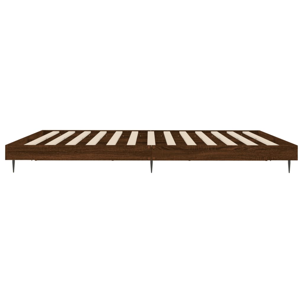 vidaXL Bed Frame without Mattress Brown Oak 180x200 cm Super King Engineered Wood