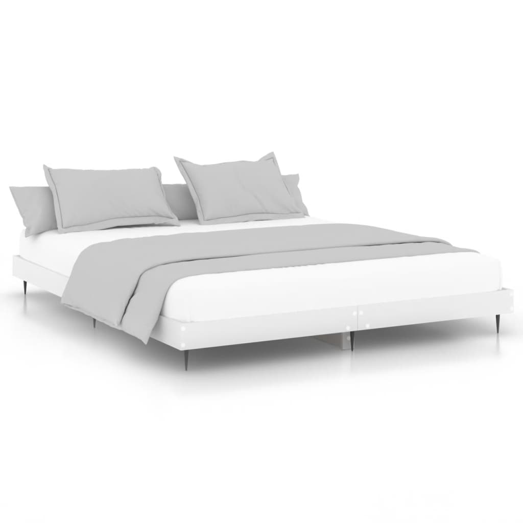 vidaXL Bed Frame without Mattress White 140x200 cm Engineered Wood