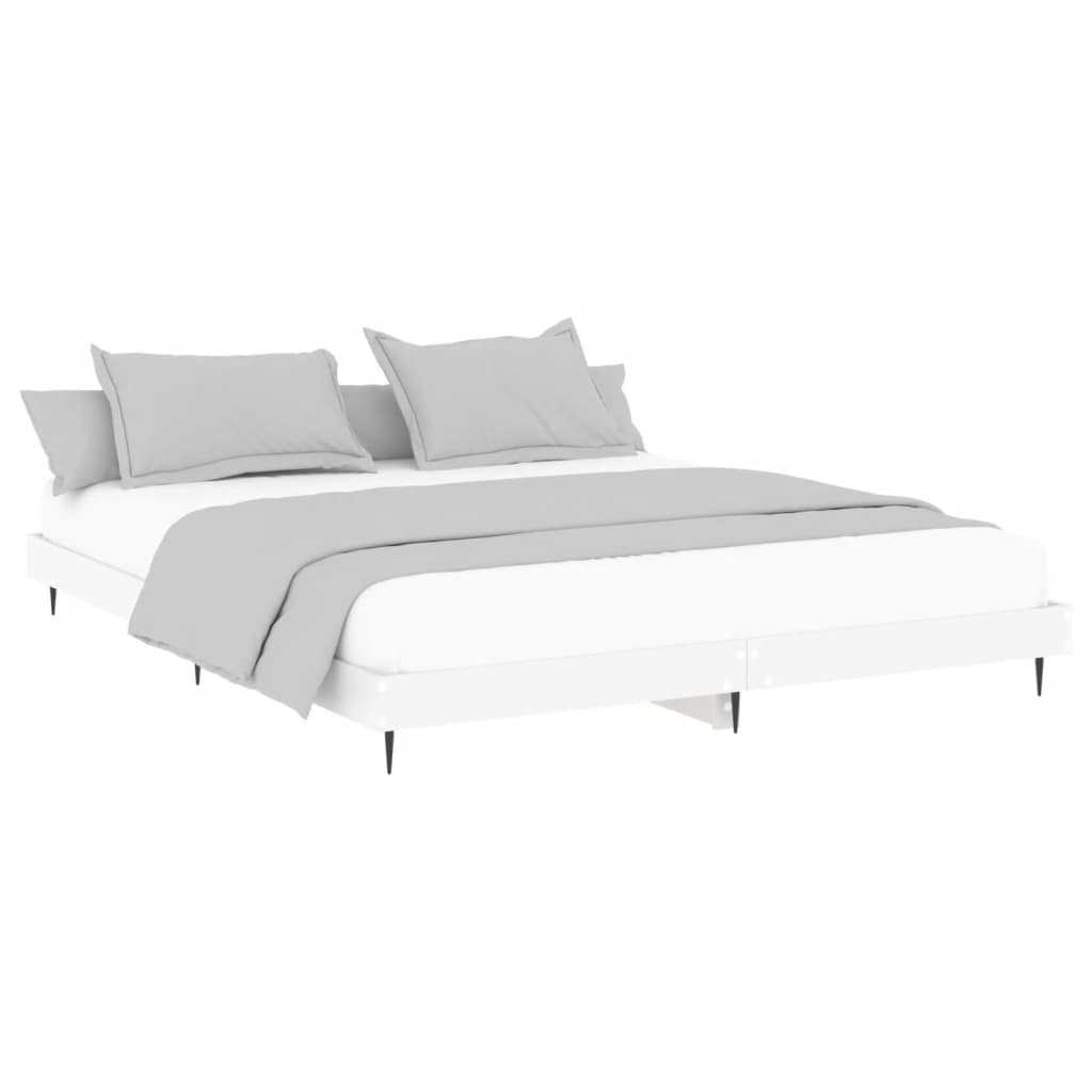 vidaXL Bed Frame without Mattress White 140x200 cm Engineered Wood