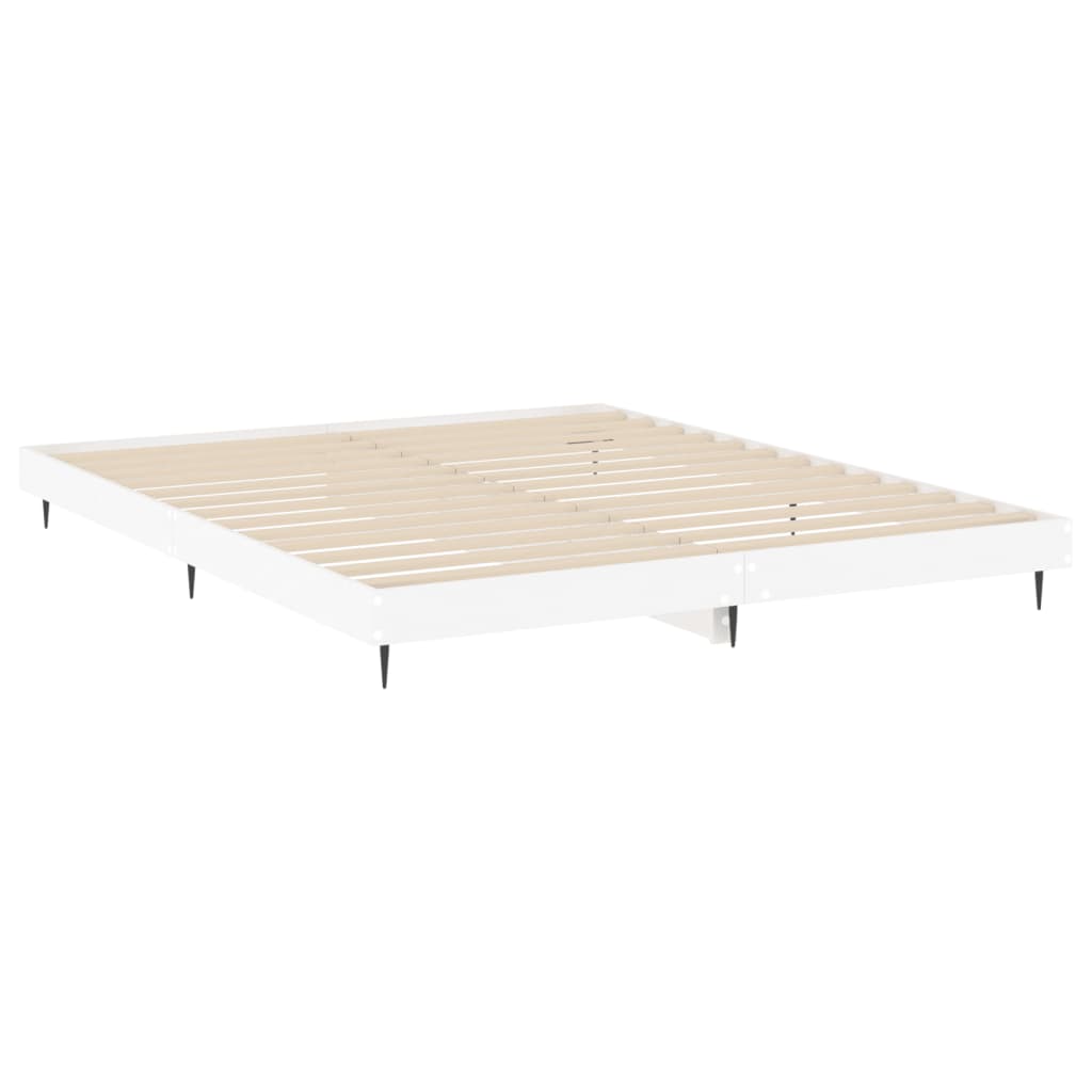 vidaXL Bed Frame without Mattress White 140x200 cm Engineered Wood