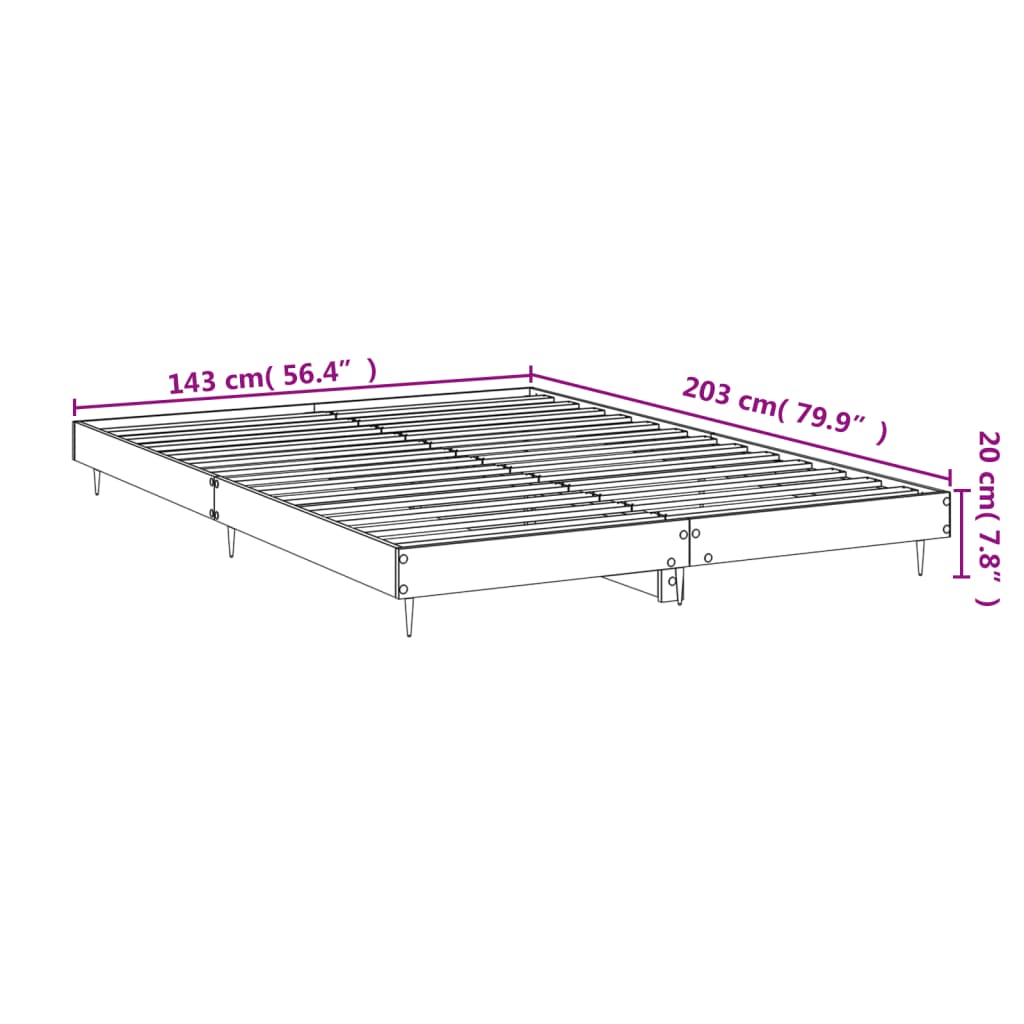 Bedframe wit 140x200 cm bewerkt hout