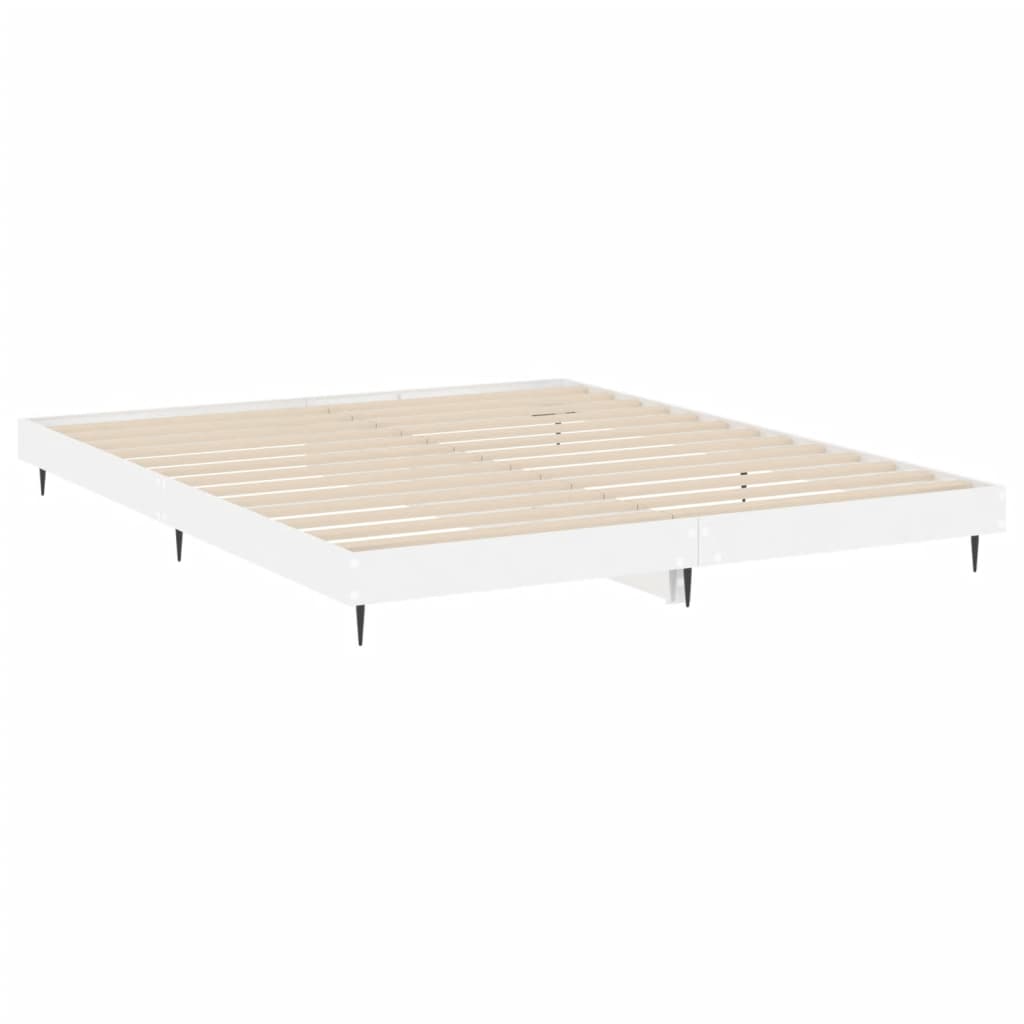 vidaXL Bed Frame without Mattress High Gloss White 140x200 cm