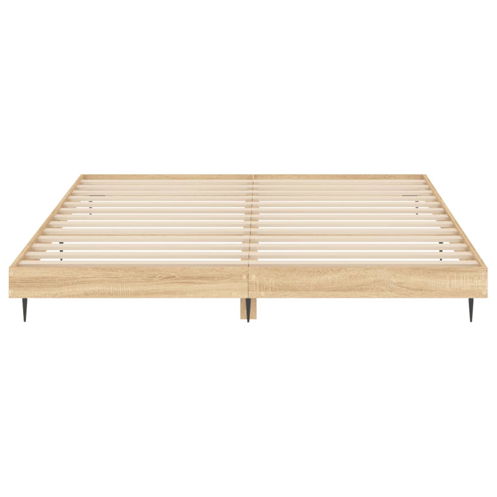 Bed Frame without Mattress Sonoma Oak 140x200 cm Engineered Wood