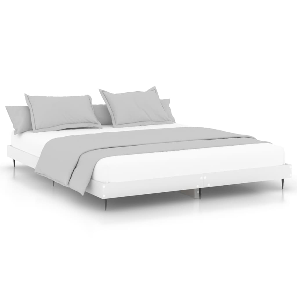 vidaXL Bed Frame without Mattress White 120x200 cm Engineered Wood