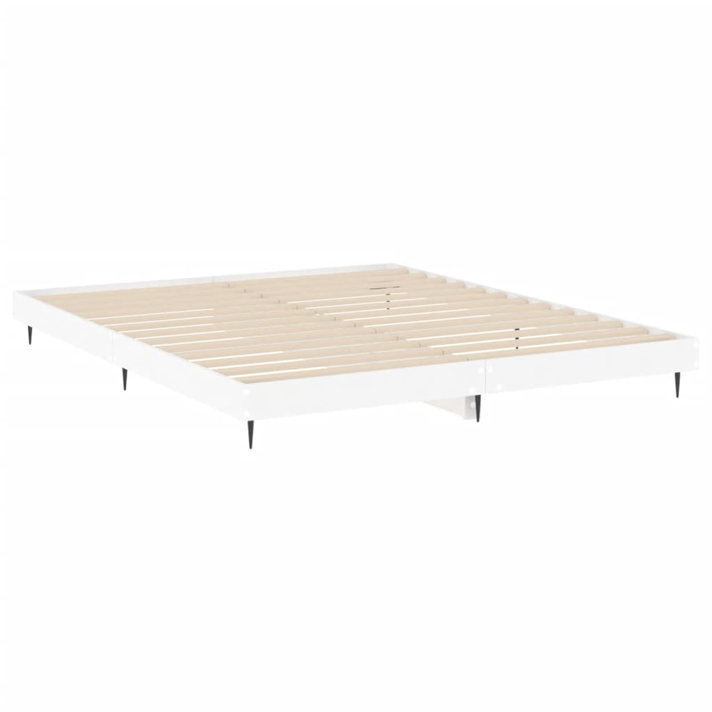 vidaXL Bed Frame without Mattress White 120x200 cm Engineered Wood