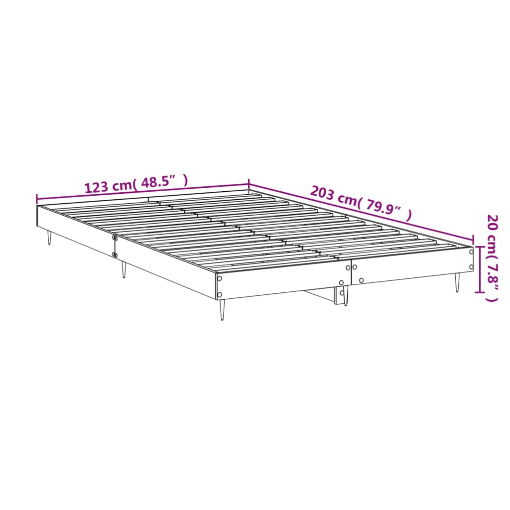 vidaXL Bed Frame without Mattress White 120x200 cm Engineered Wood